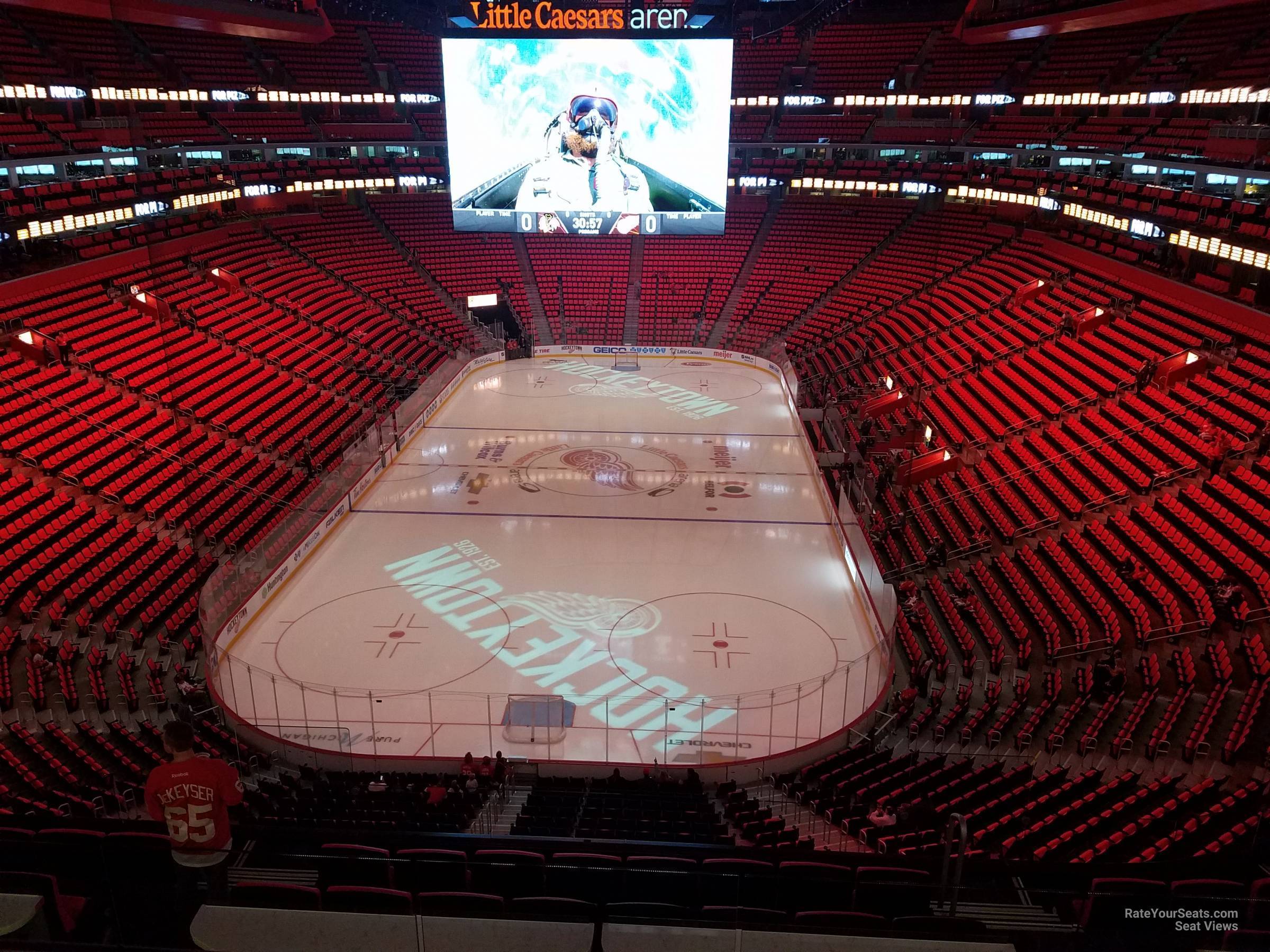 mezzanine 2, row 4 seat view  for hockey - little caesars arena