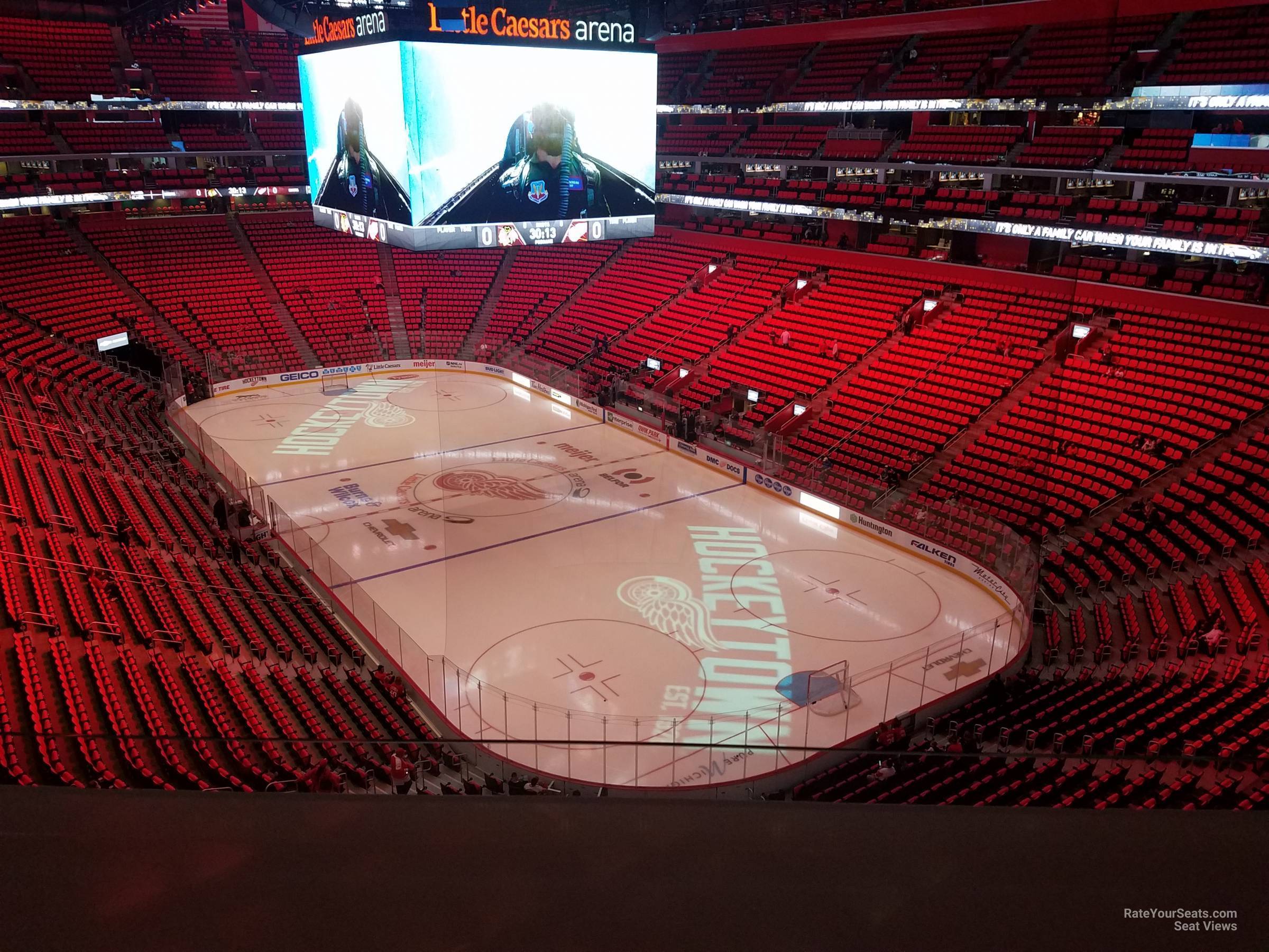 mezzanine 5 seat view  for hockey - little caesars arena