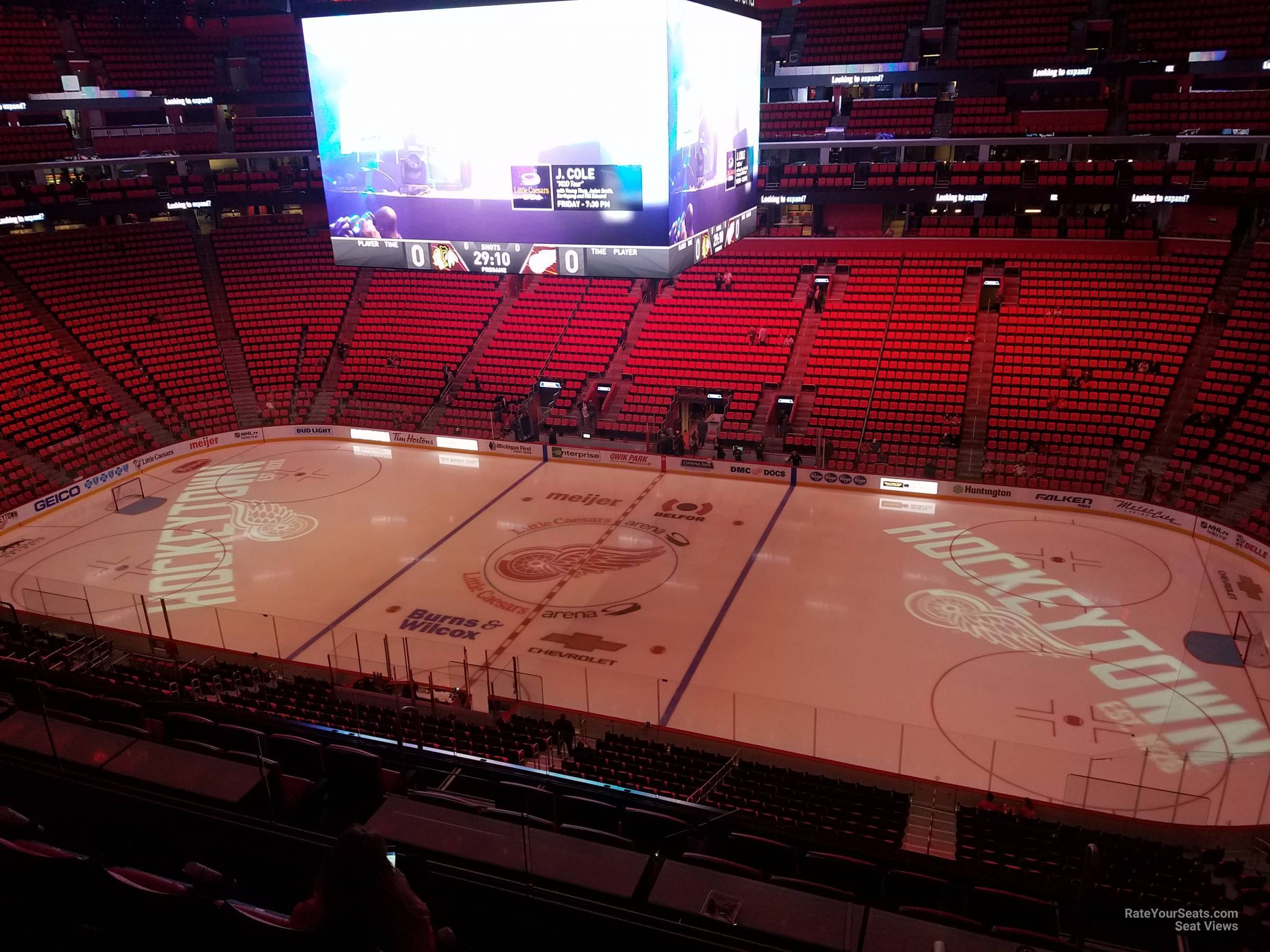 mezzanine 9, row 4 seat view  for hockey - little caesars arena