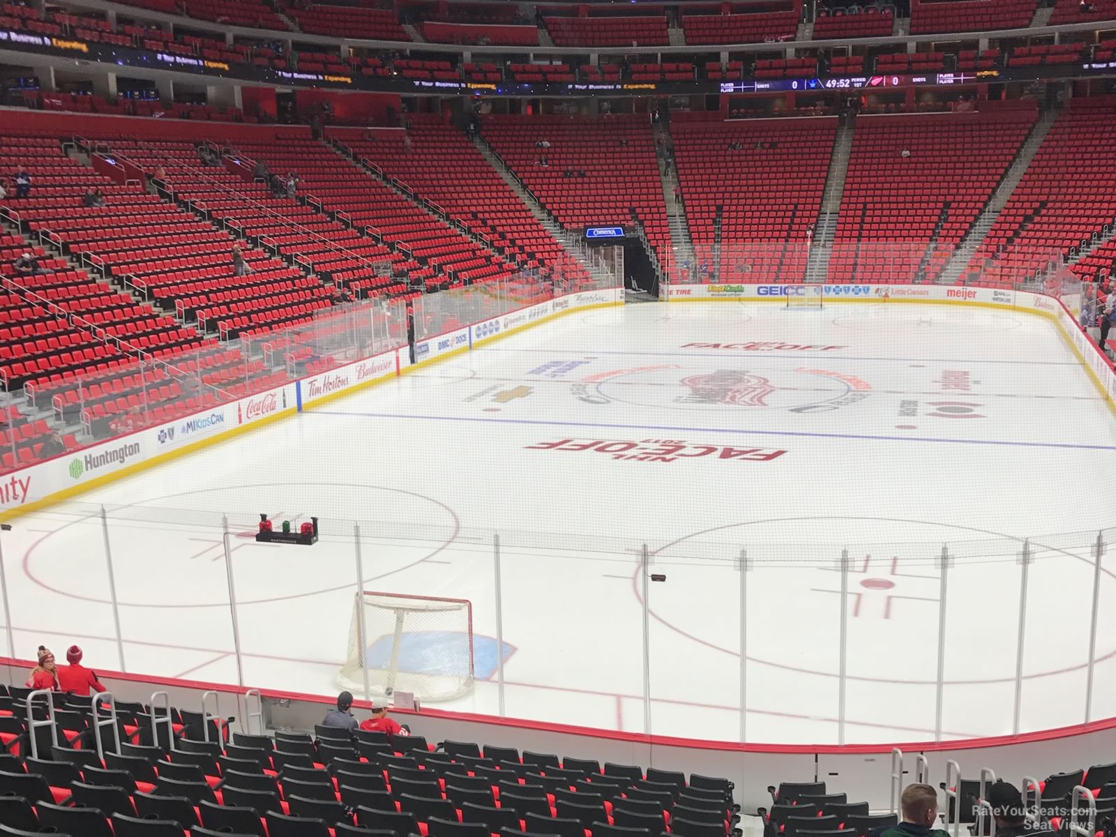 section 101, row 16 seat view  for hockey - little caesars arena