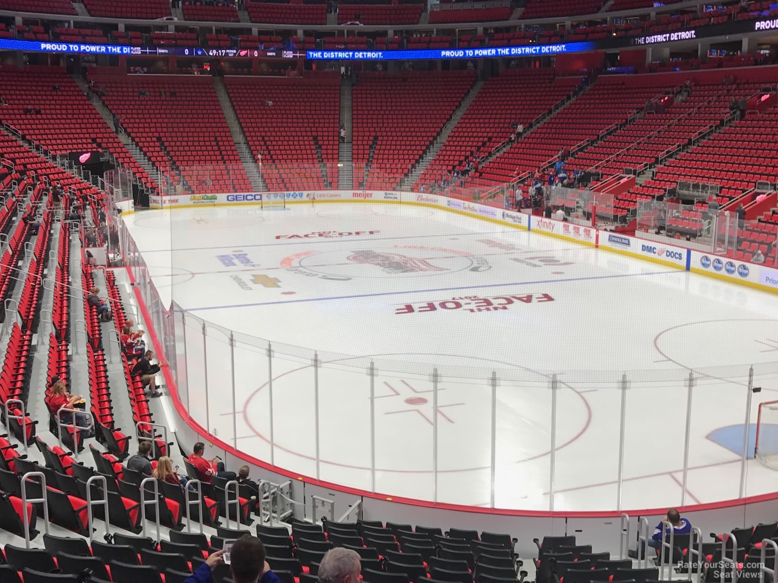 section 104, row 16 seat view  for hockey - little caesars arena