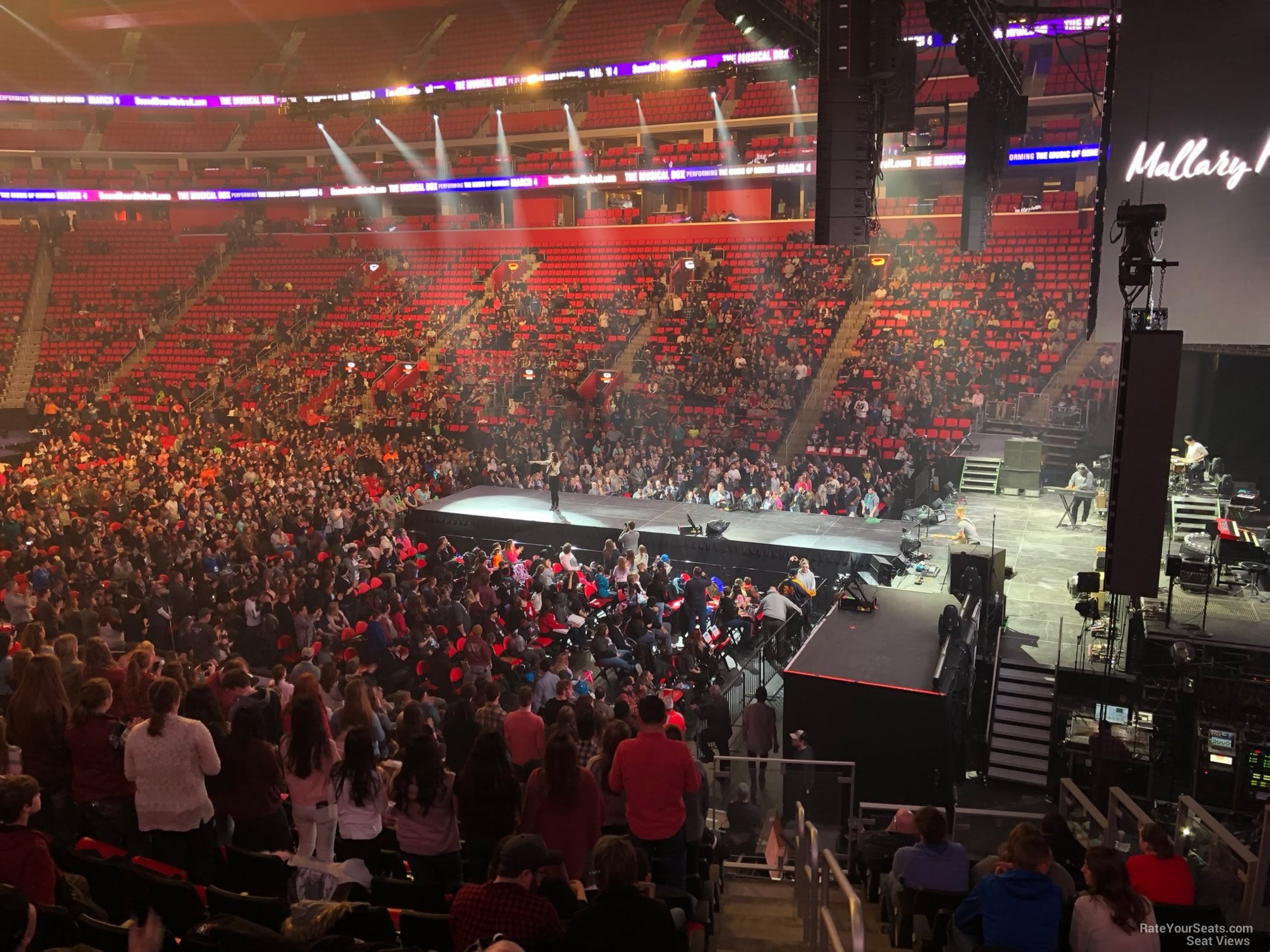 Little Caesars Arena front and last row views 