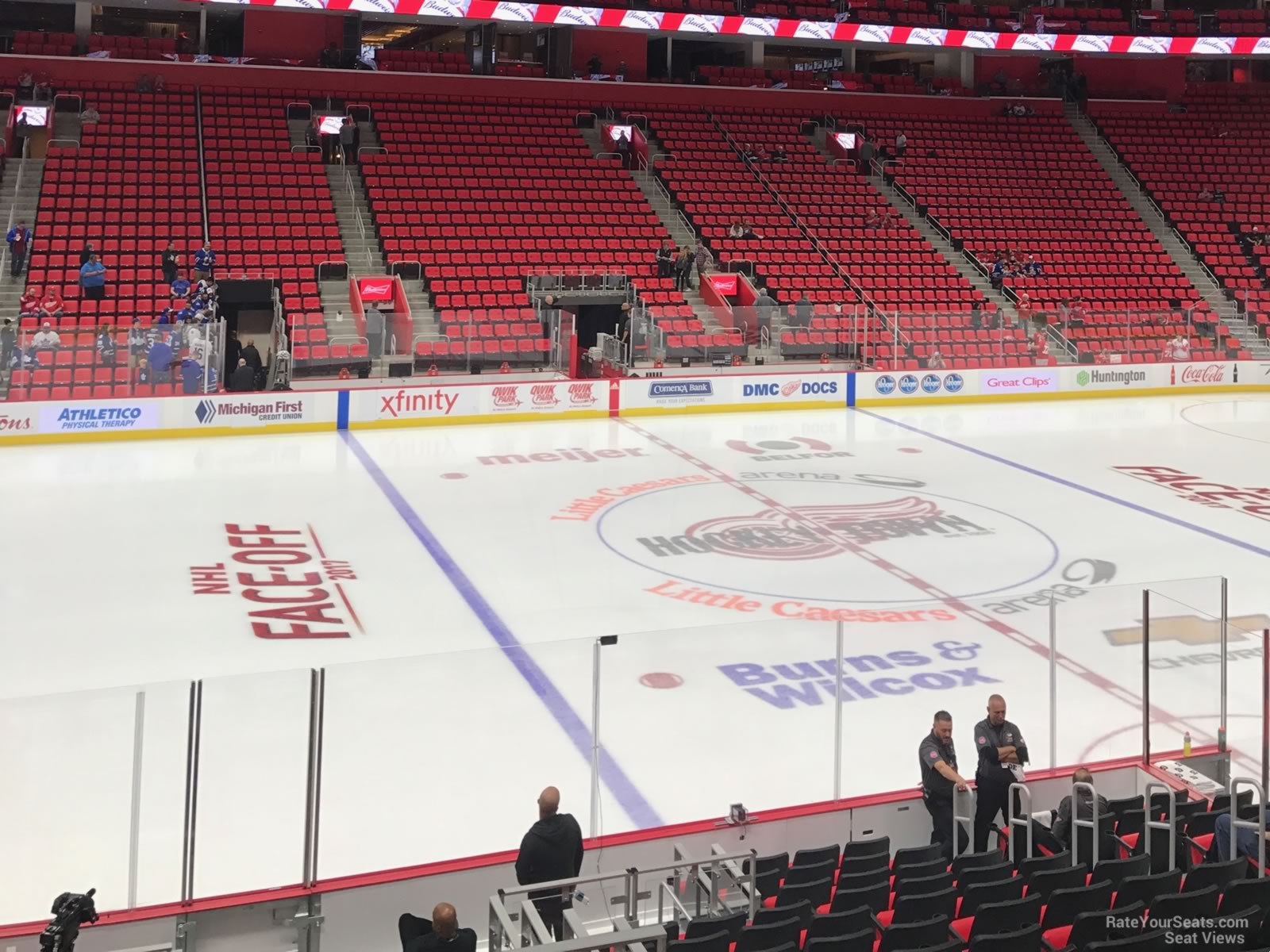 section 111, row 16 seat view  for hockey - little caesars arena