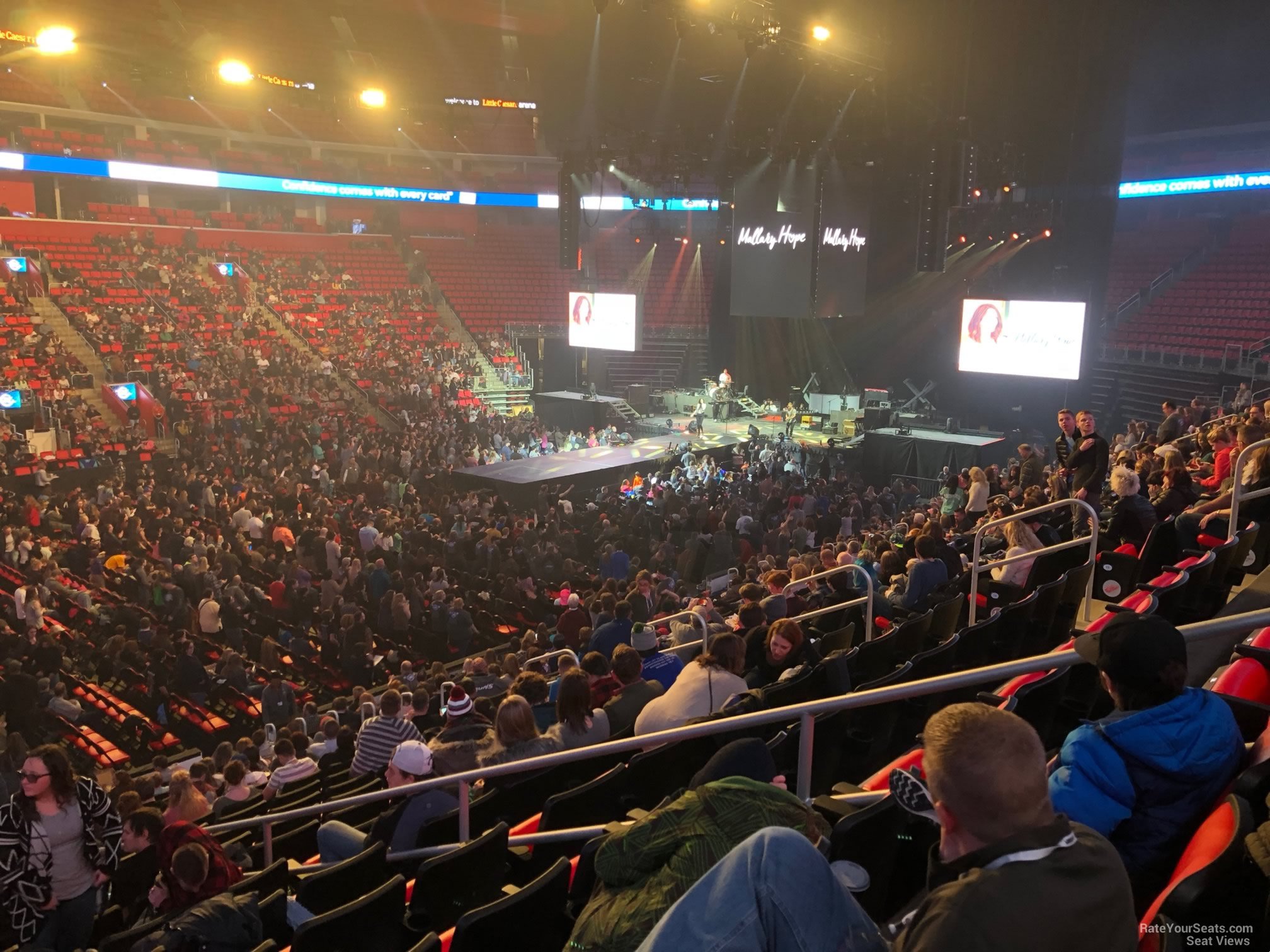 section 111, row 18 seat view  for concert - little caesars arena