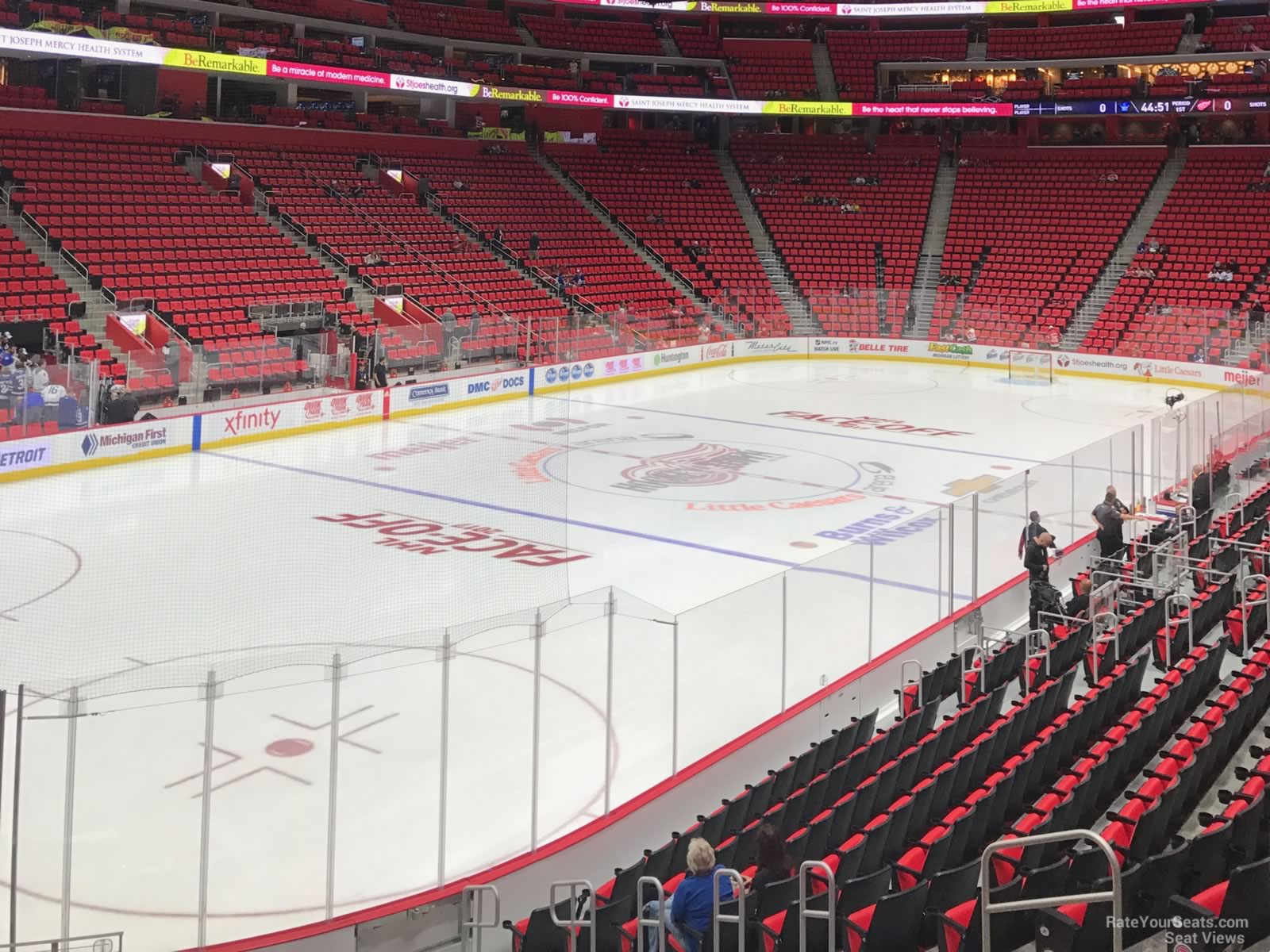 section 113, row 16 seat view  for hockey - little caesars arena