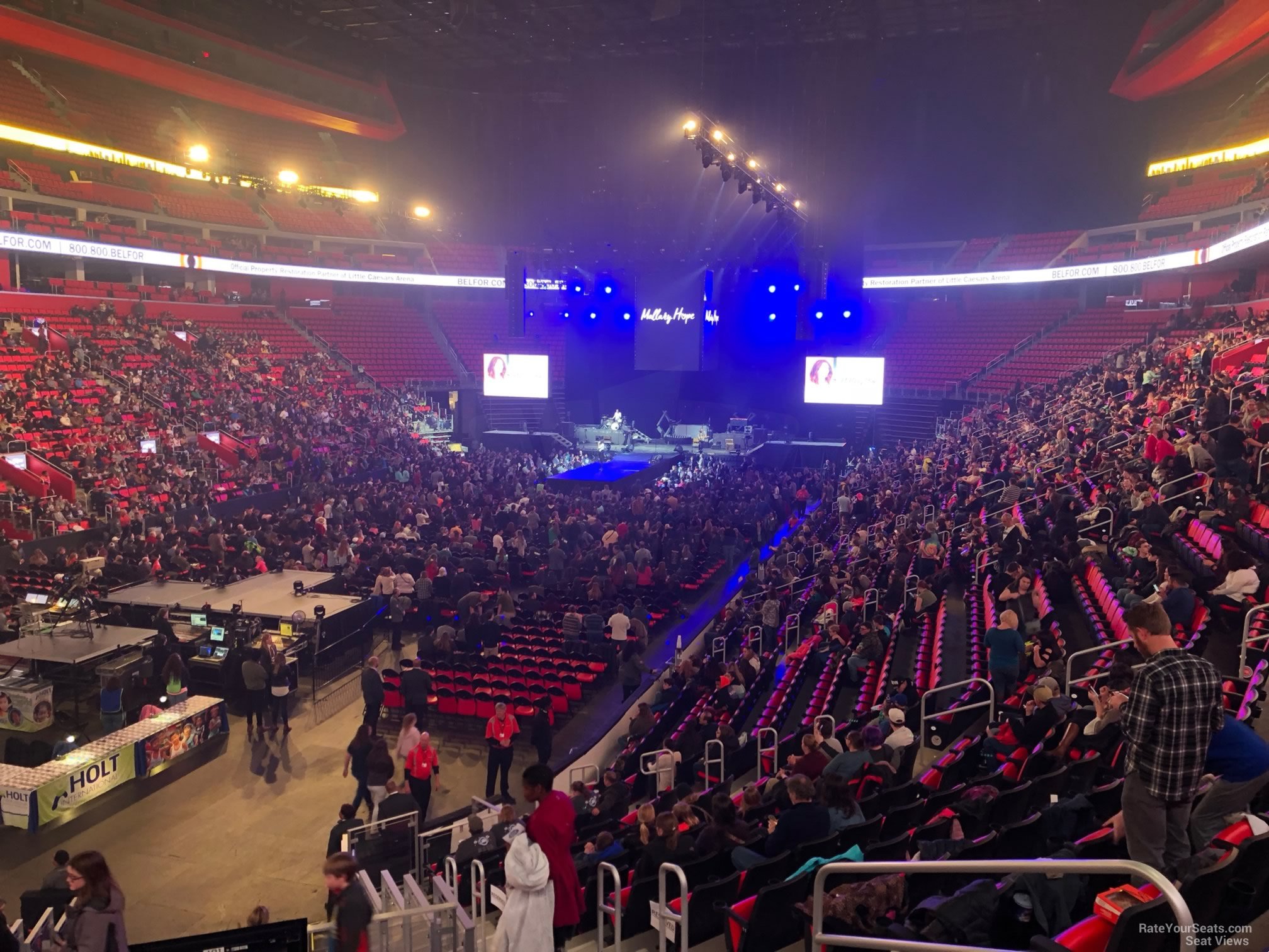 section 114, row 18 seat view  for concert - little caesars arena