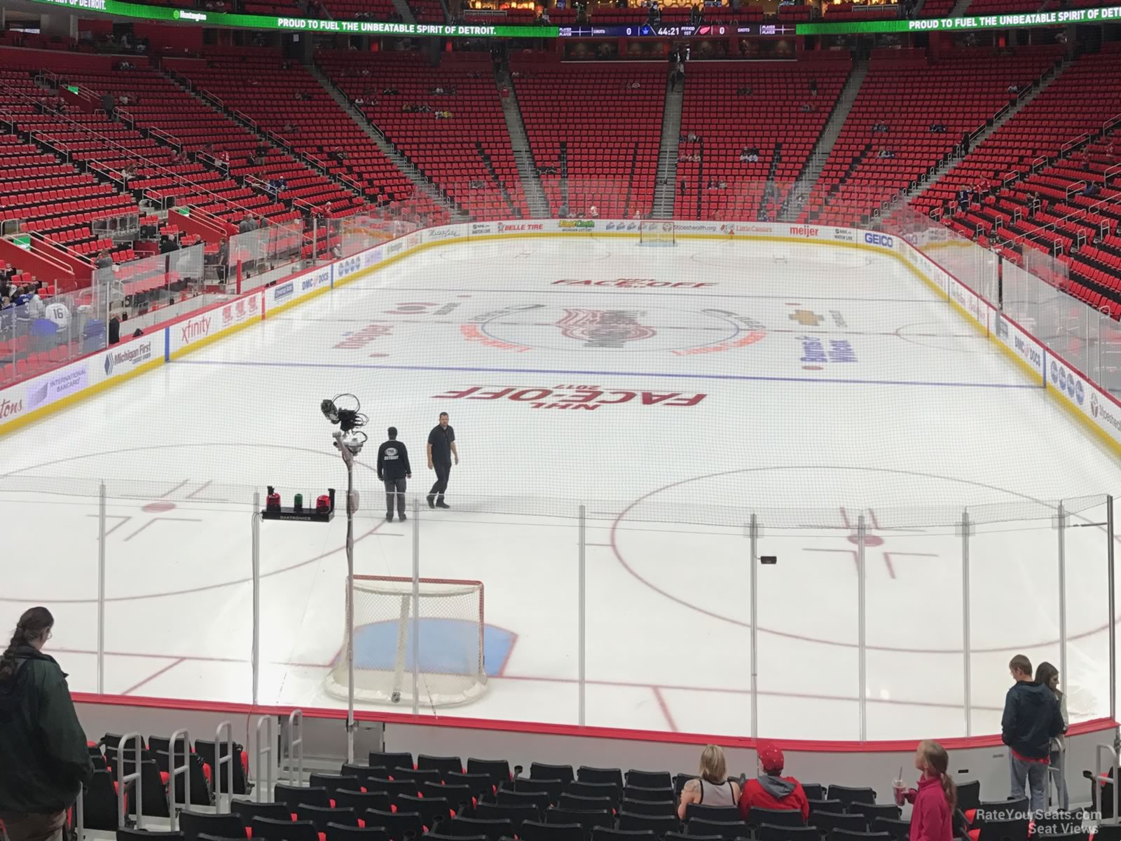 section 115, row 16 seat view  for hockey - little caesars arena
