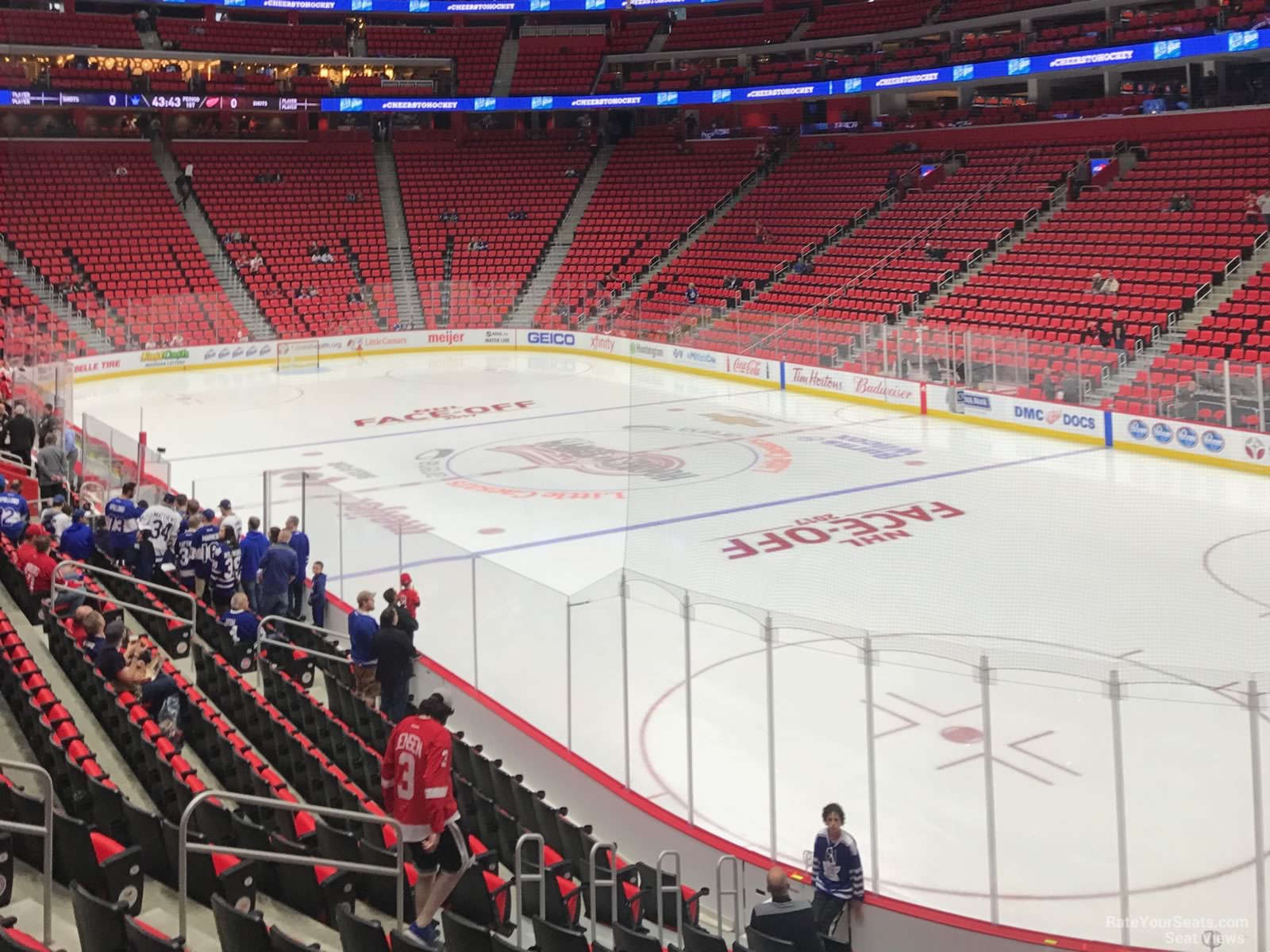 section 118, row 16 seat view  for hockey - little caesars arena