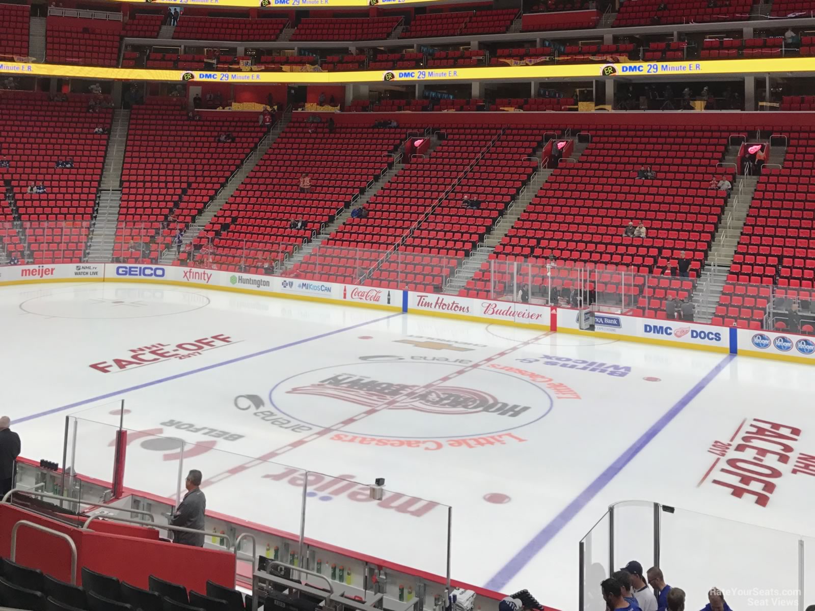 section 120, row 16 seat view  for hockey - little caesars arena