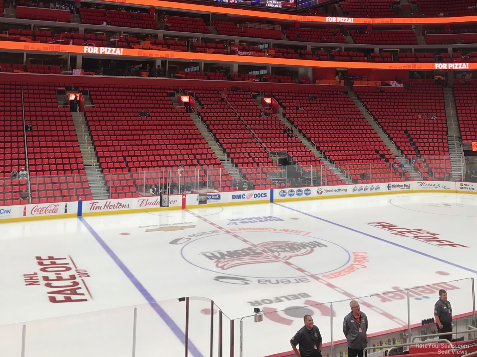 section 124, row 16 seat view  for hockey - little caesars arena