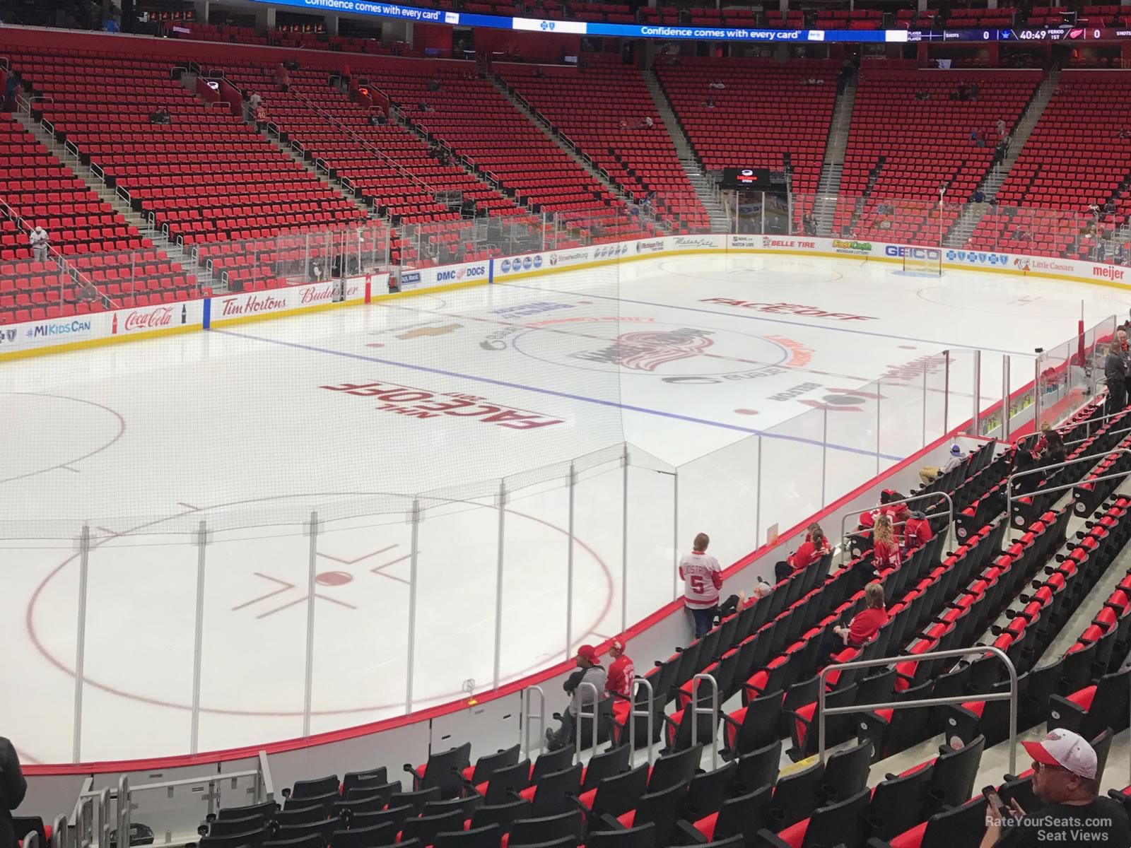 section 126, row 16 seat view  for hockey - little caesars arena