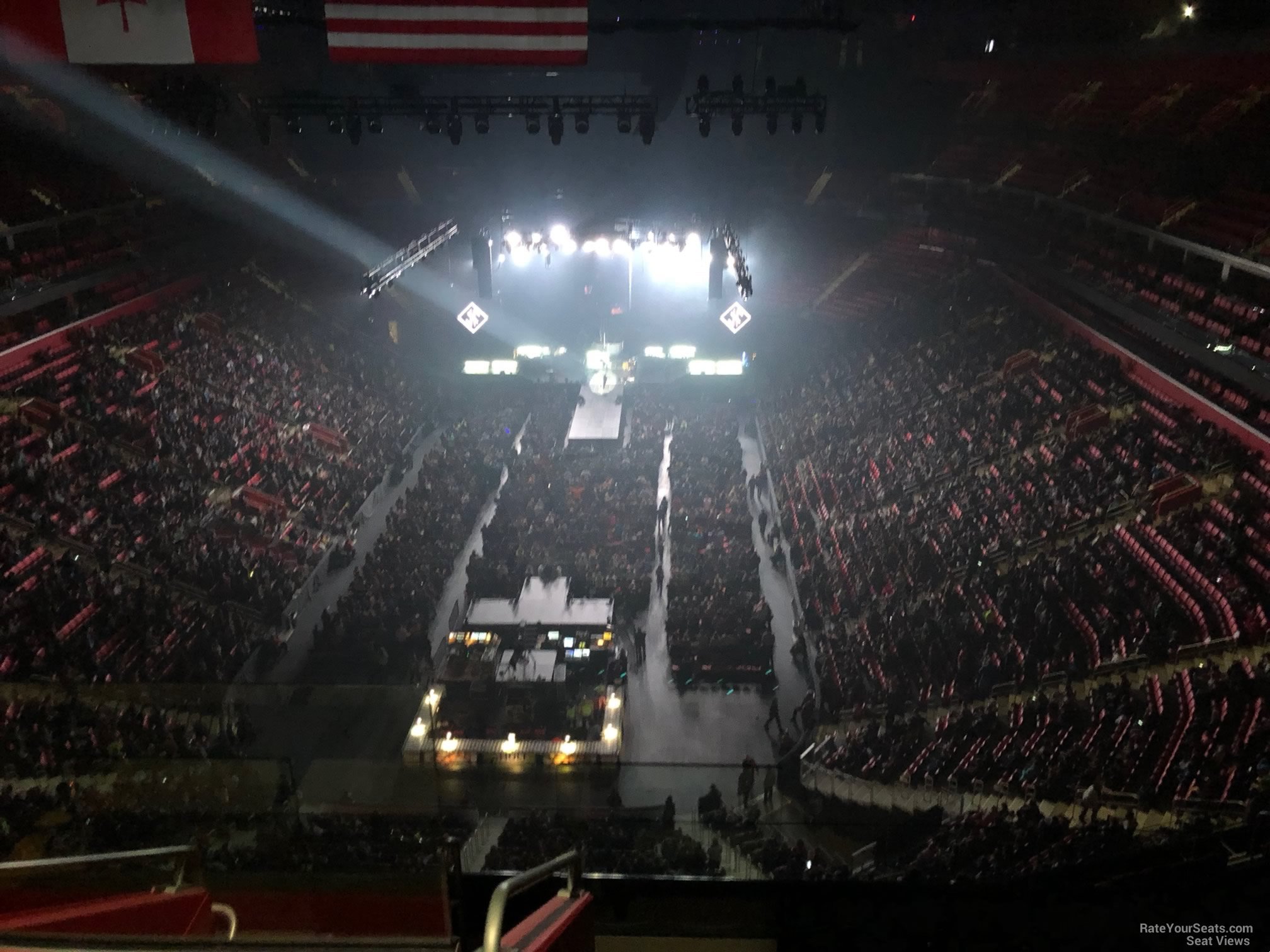 section 218, row 7 seat view  for concert - little caesars arena