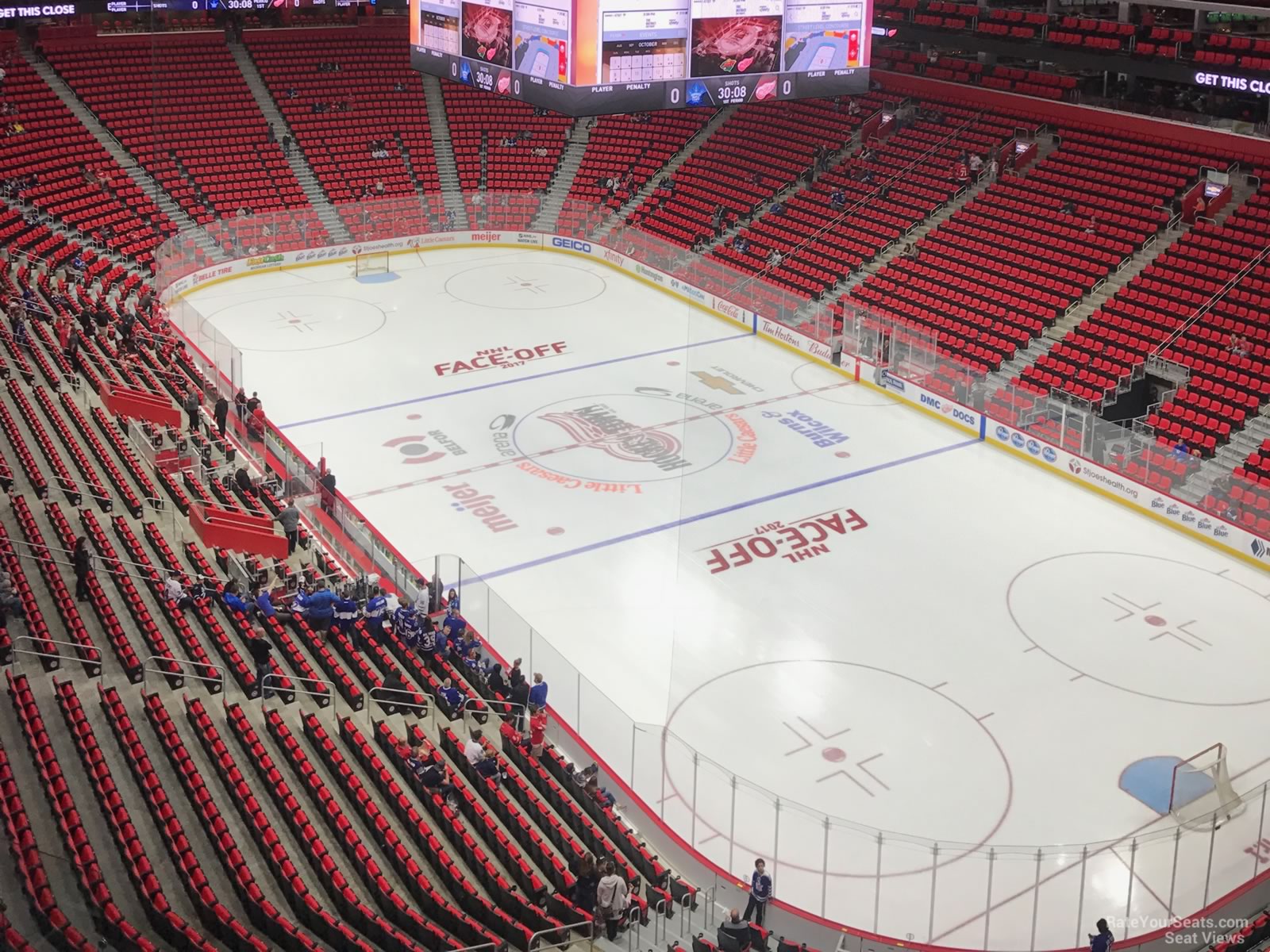 section 222, row 8 seat view  for hockey - little caesars arena