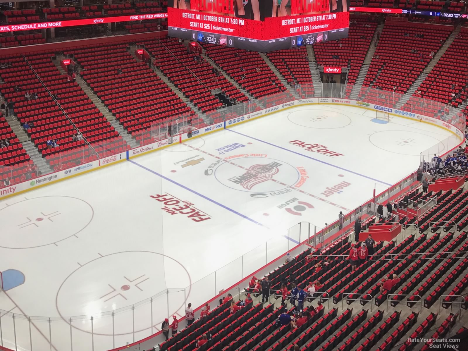 section 230, row 8 seat view  for hockey - little caesars arena