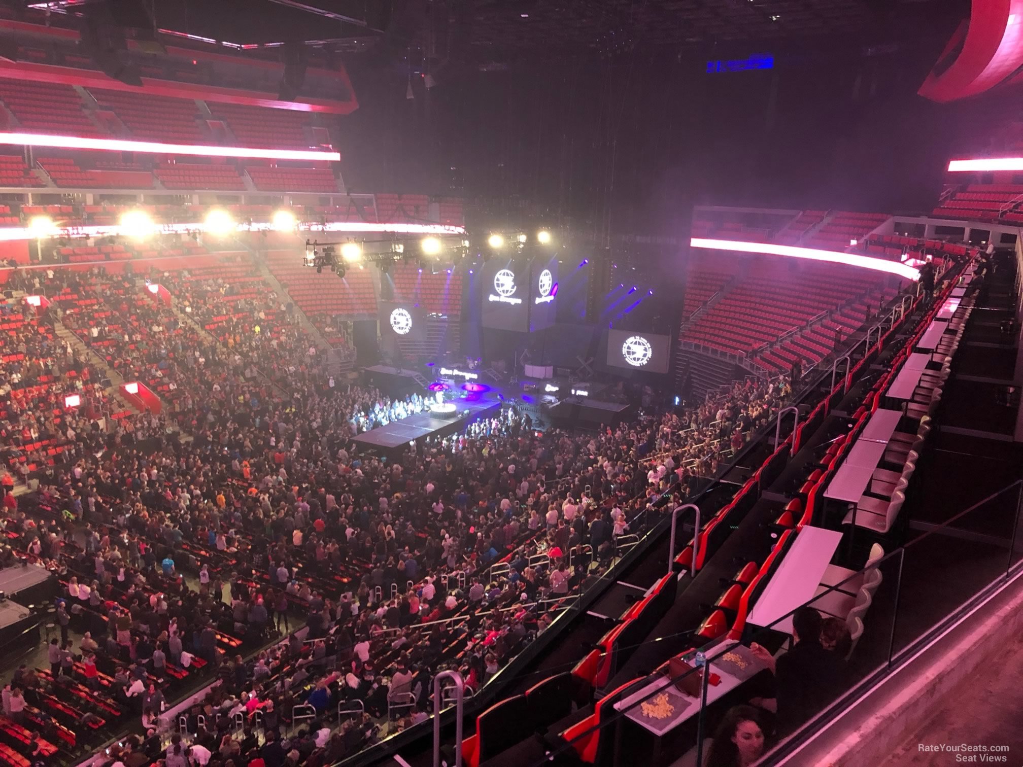 mezzanine 16, row 2 seat view  for concert - little caesars arena