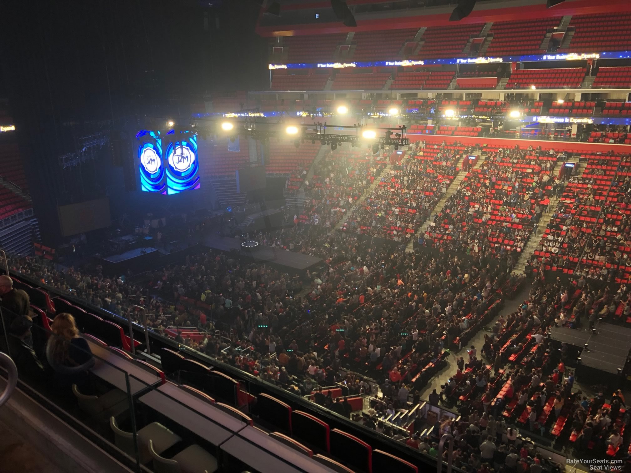 mezzanine 25, row 2 seat view  for concert - little caesars arena