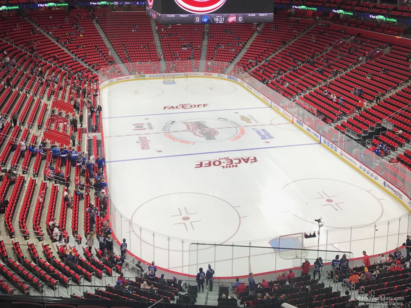 mezzanine 20, row 4 seat view  for hockey - little caesars arena