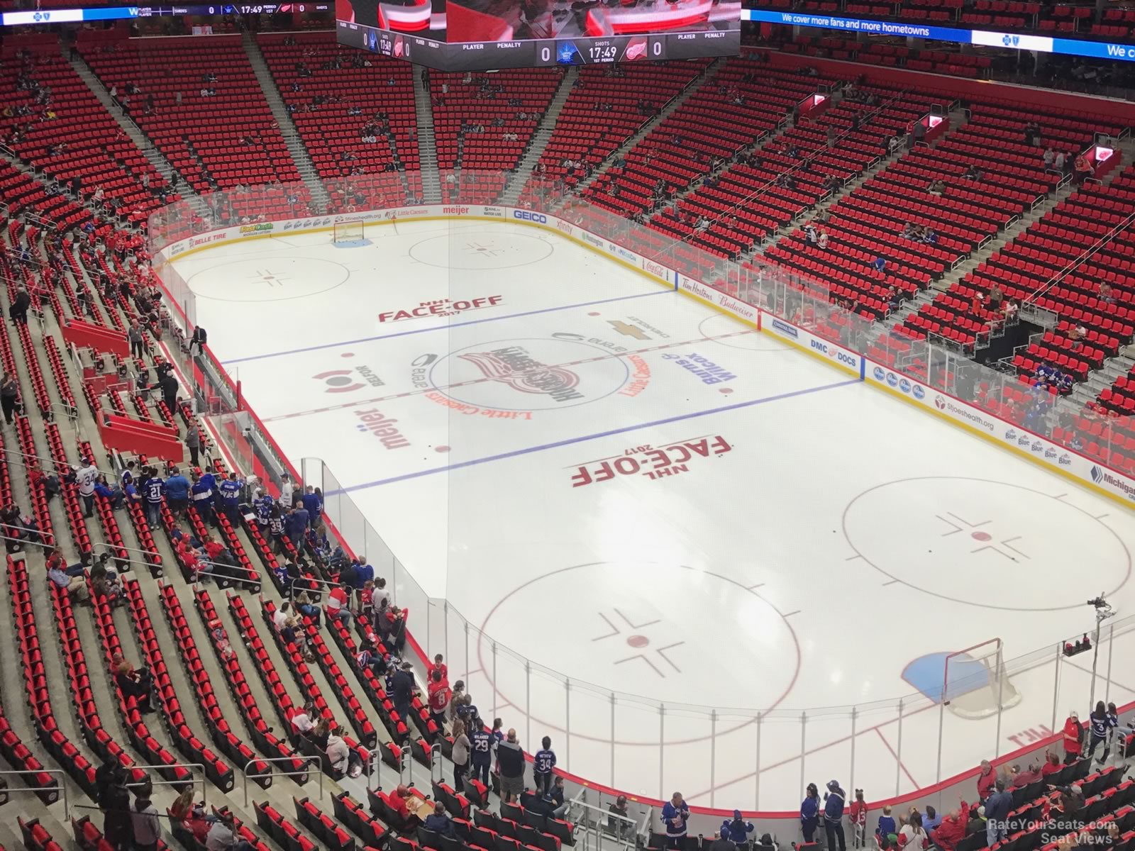 mezzanine 21, row 4 seat view  for hockey - little caesars arena
