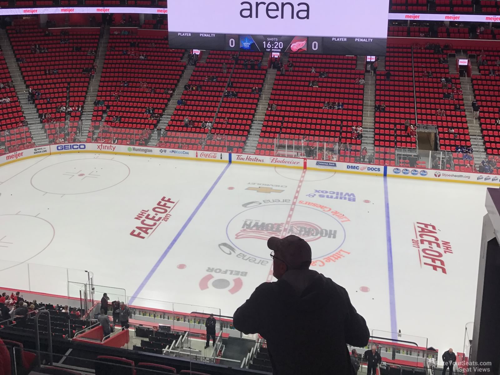 mezzanine 27, row 4 seat view  for hockey - little caesars arena