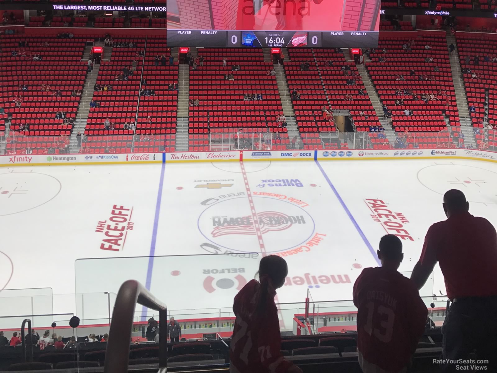 mezzanine 28, row 4 seat view  for hockey - little caesars arena