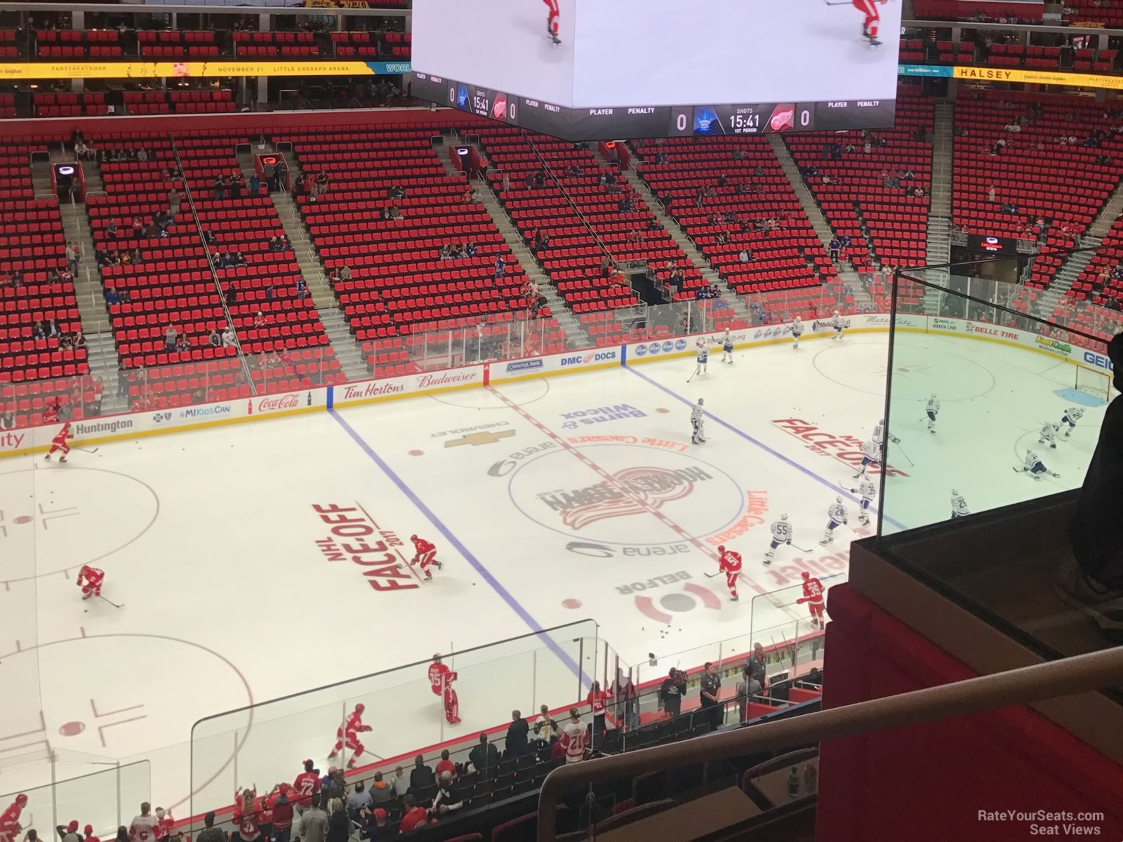 mezzanine 31, row 4 seat view  for hockey - little caesars arena