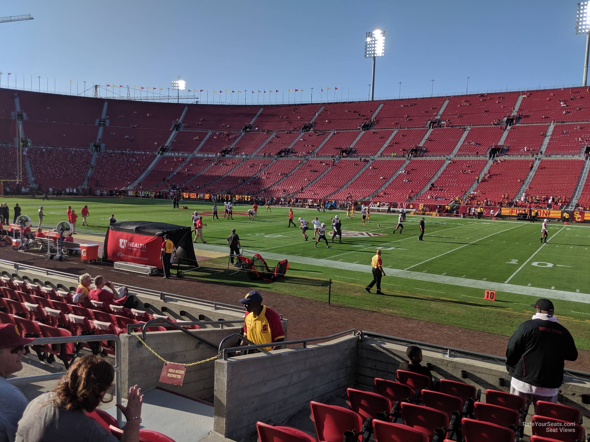 section 104b, row 11 seat view  for football - los angeles memorial coliseum