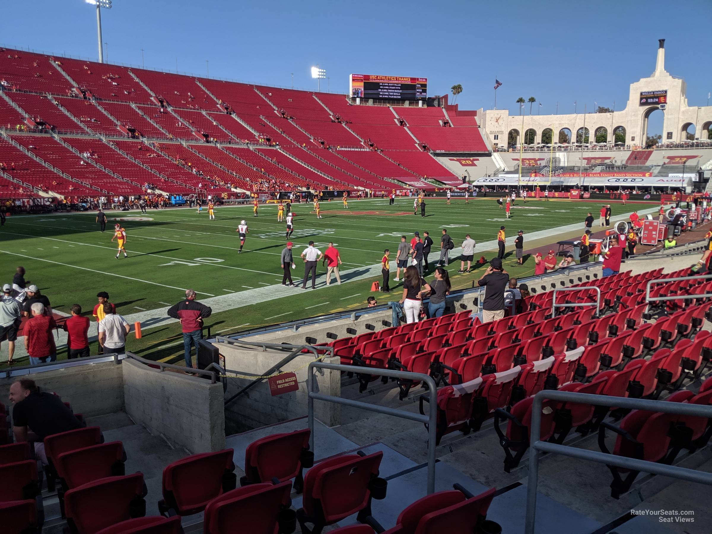 section 110a, row 11 seat view  for football - los angeles memorial coliseum
