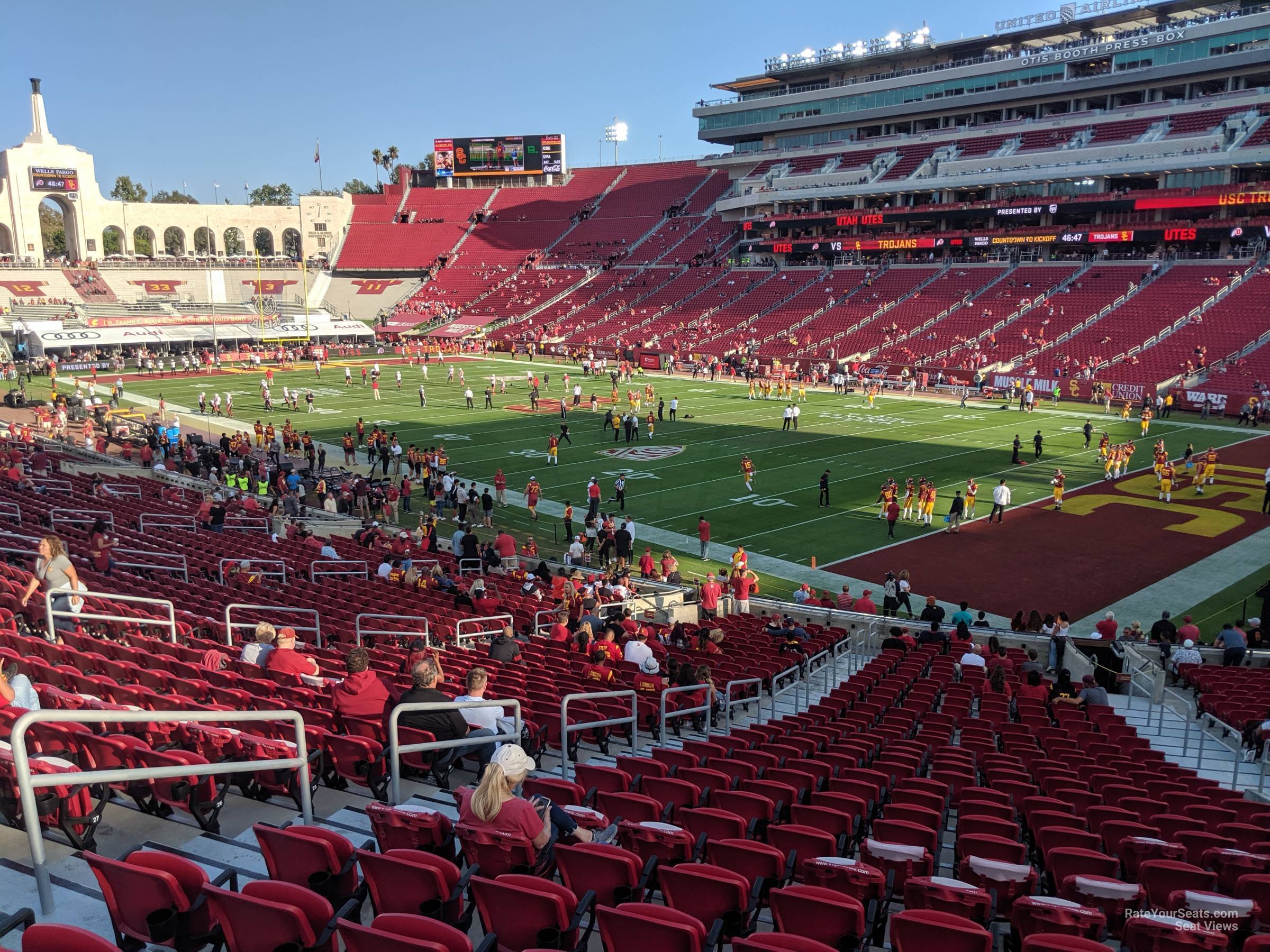 section 118a, row 32 seat view  - los angeles memorial coliseum