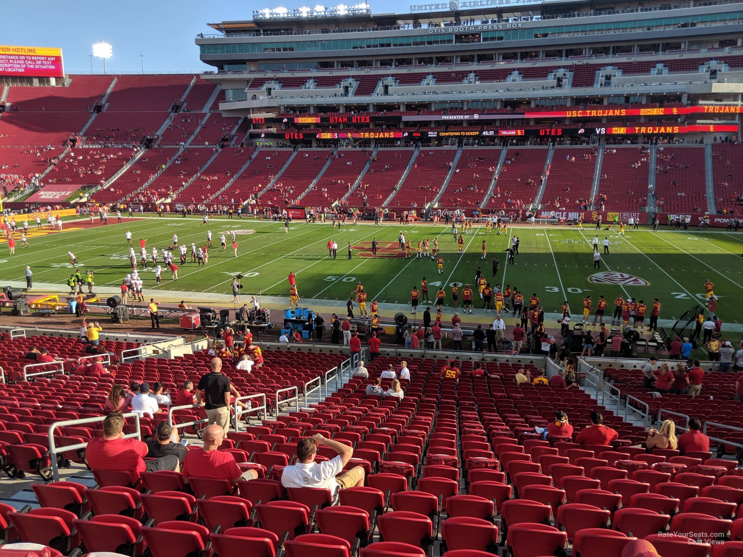 section 121a, row 32 seat view for football - los angeles memorial coliseum