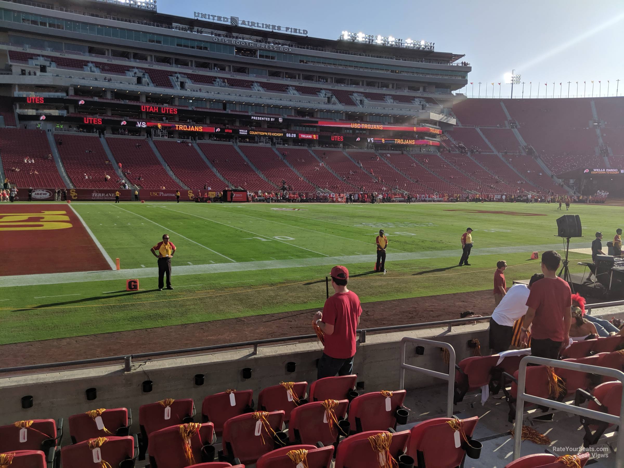 section 124b, row 7 seat view  for football - los angeles memorial coliseum