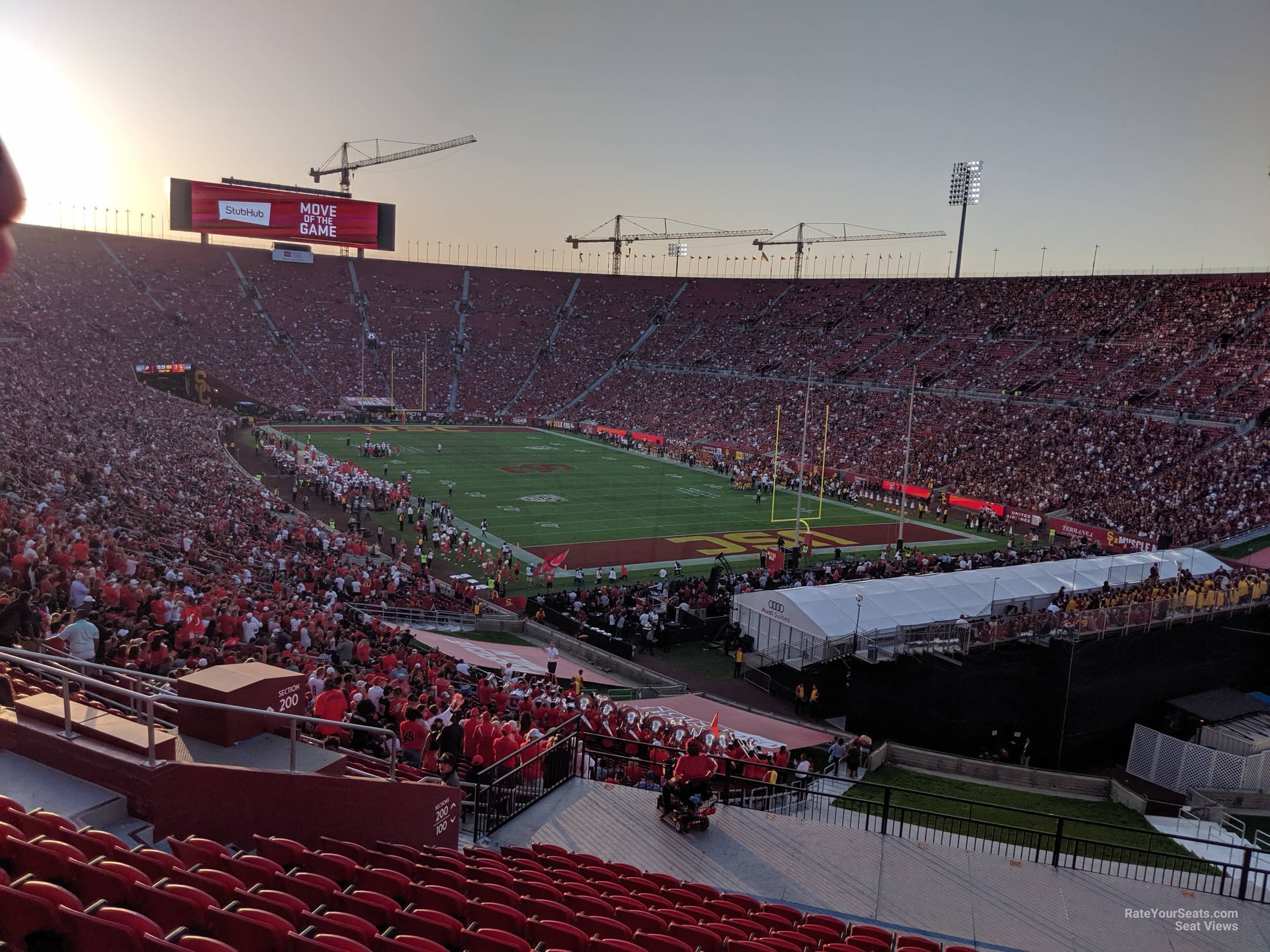 section 200, row 15 seat view  for football - los angeles memorial coliseum