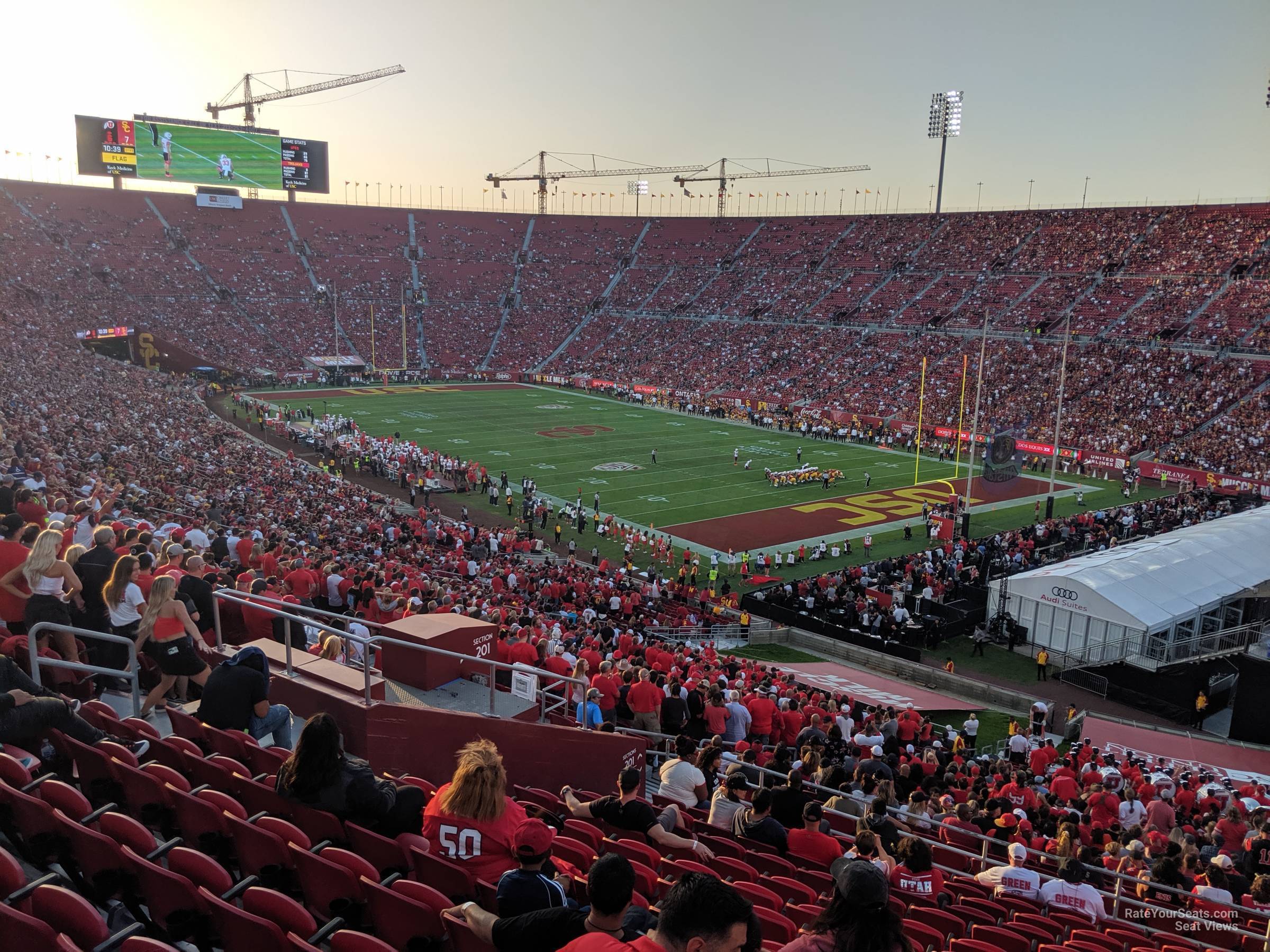 section 201, row 15 seat view  for football - los angeles memorial coliseum