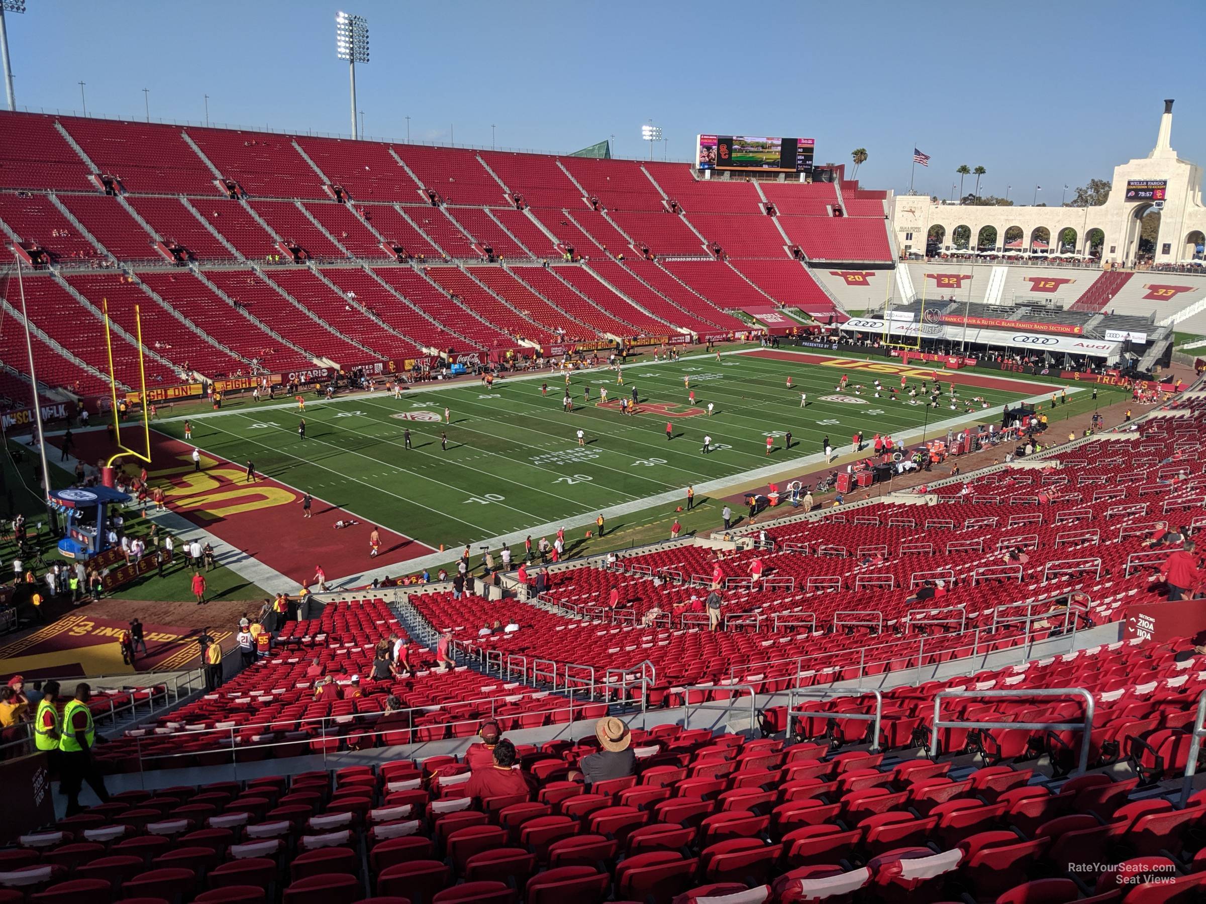 section 210b, row 15 seat view  for football - los angeles memorial coliseum