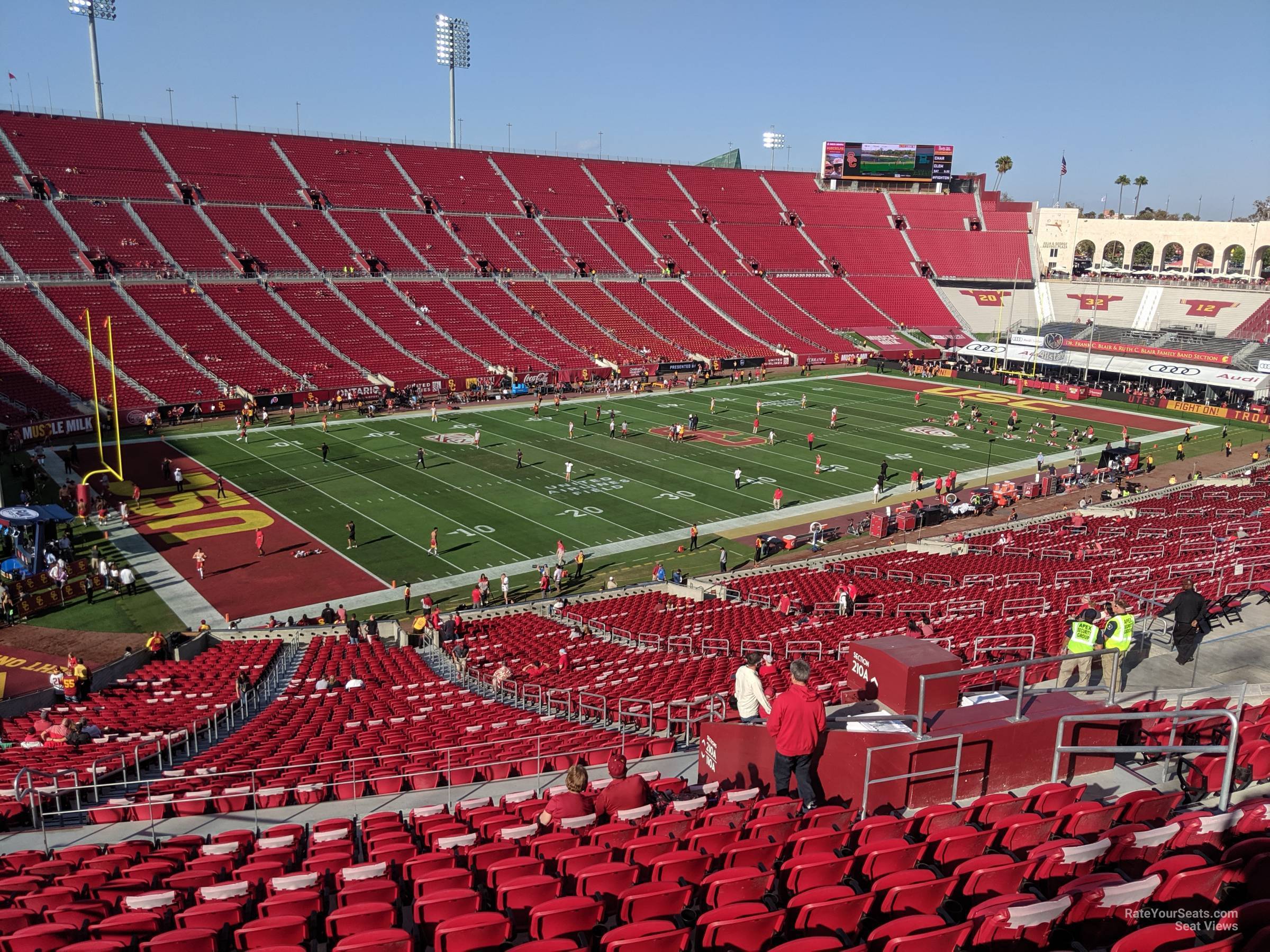 section 210a, row 15 seat view  for football - los angeles memorial coliseum