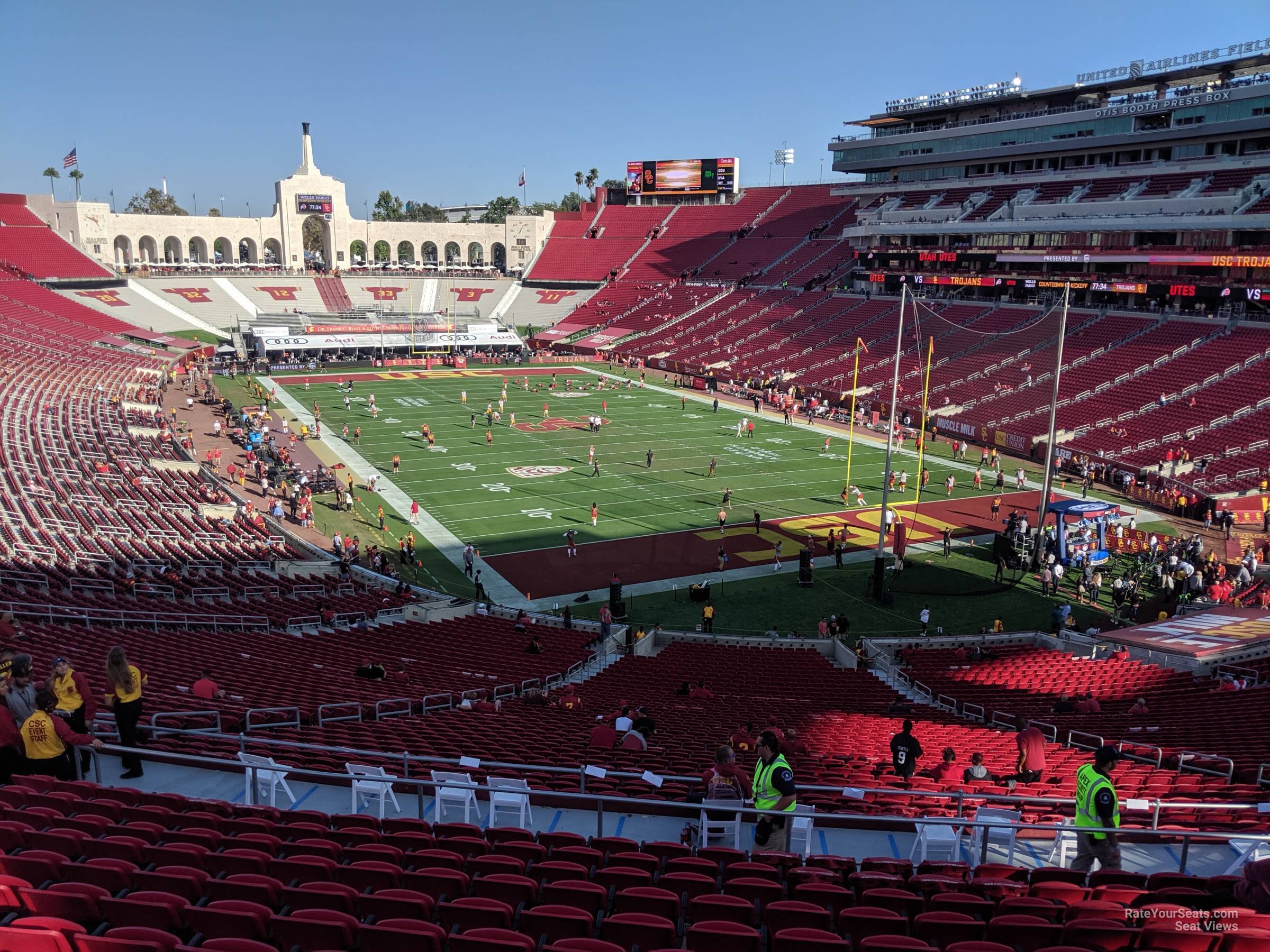 section 216, row 15 seat view  for football - los angeles memorial coliseum