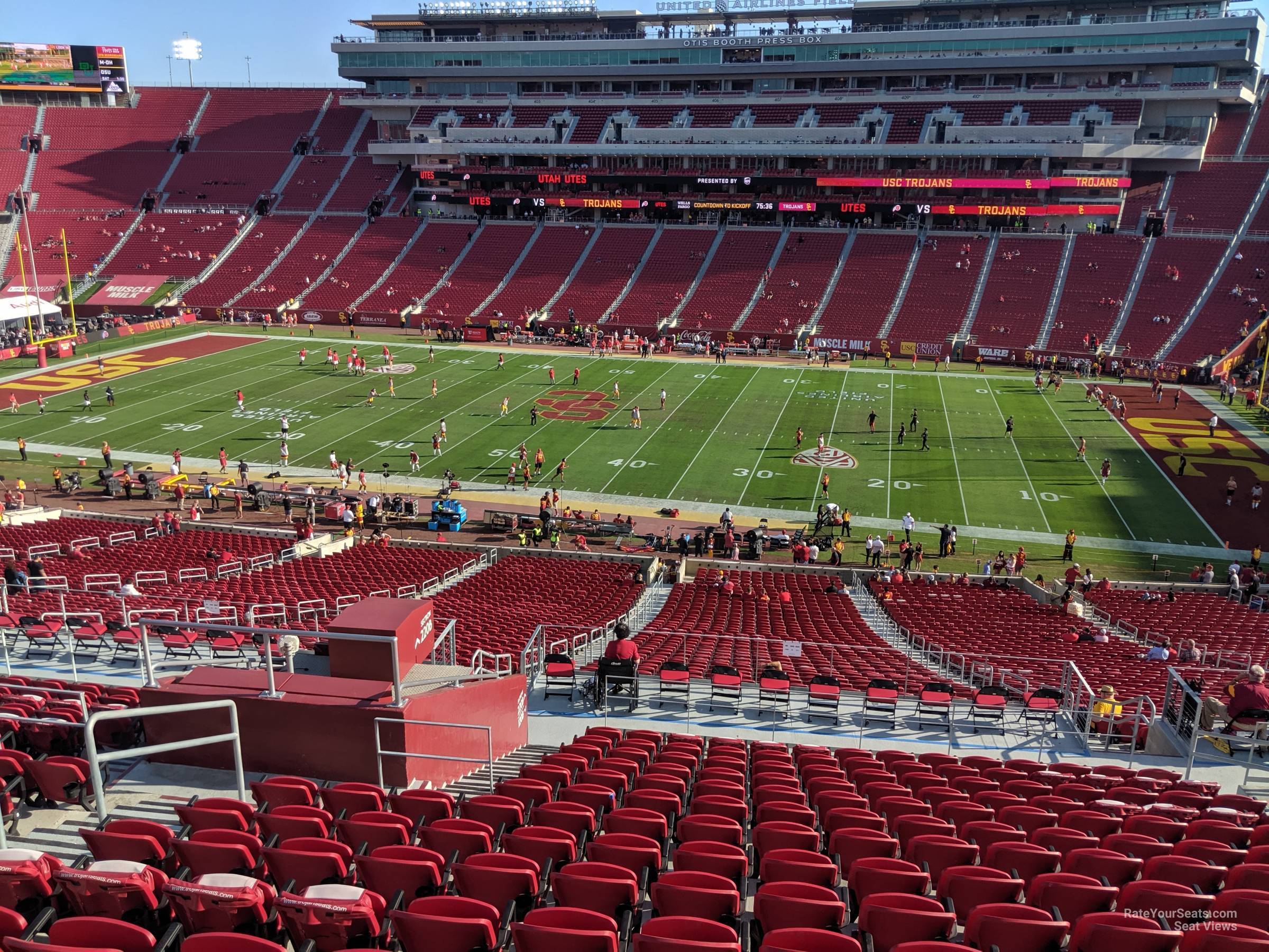 section 220b, row 15 seat view for football - los angeles memorial coliseum