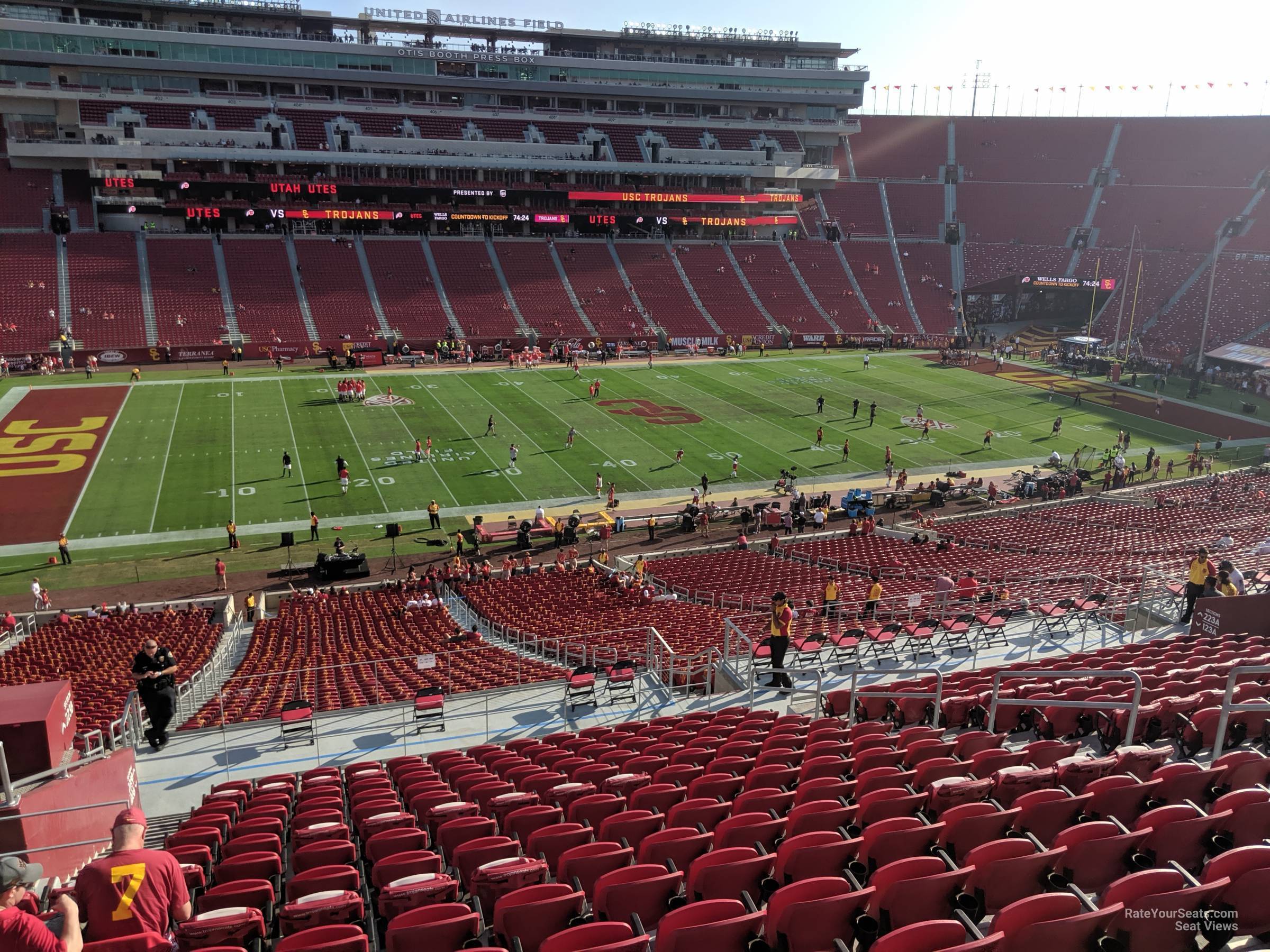 section 223b, row 15 seat view  for football - los angeles memorial coliseum