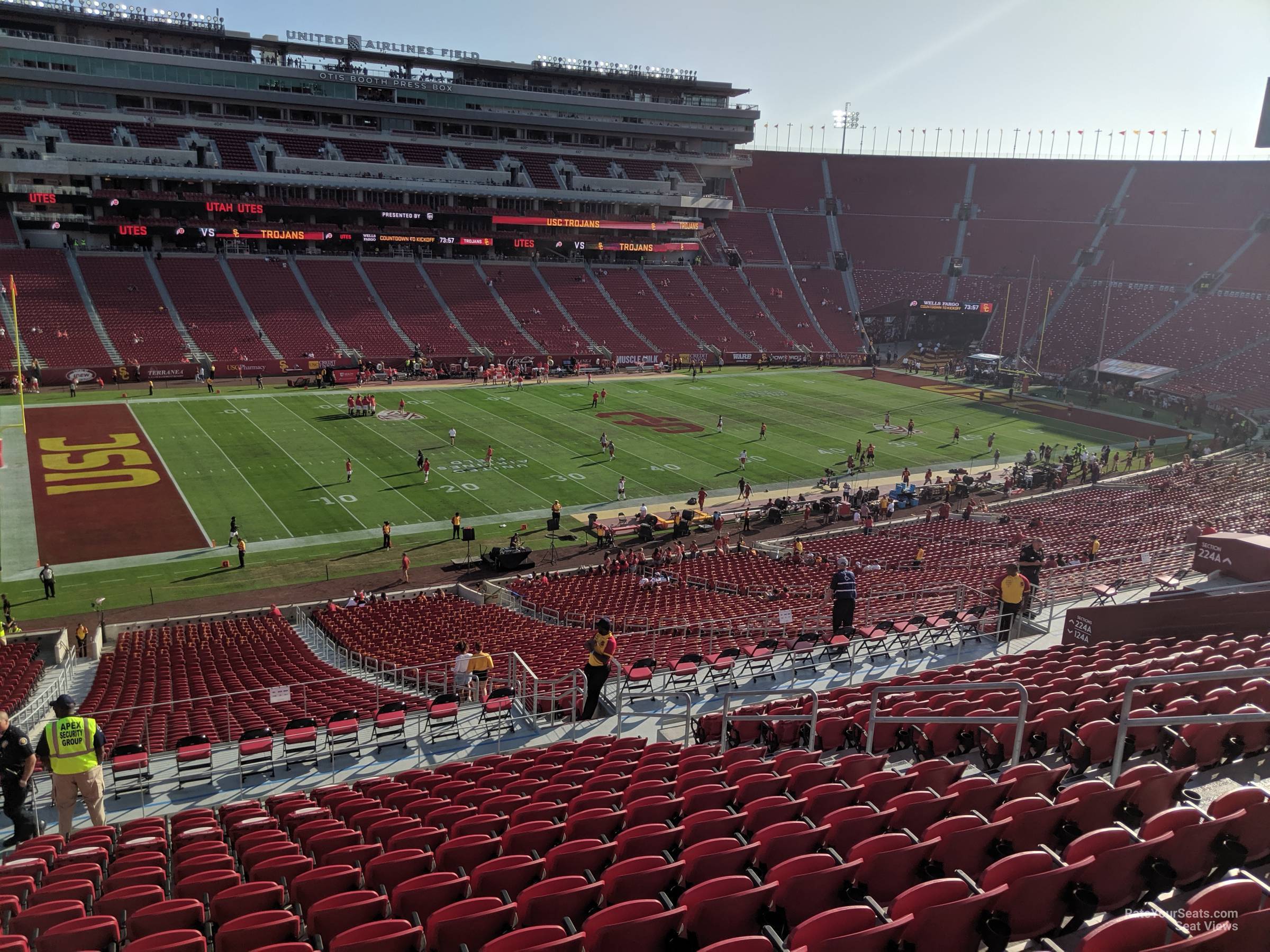 section 224b, row 15 seat view  for football - los angeles memorial coliseum