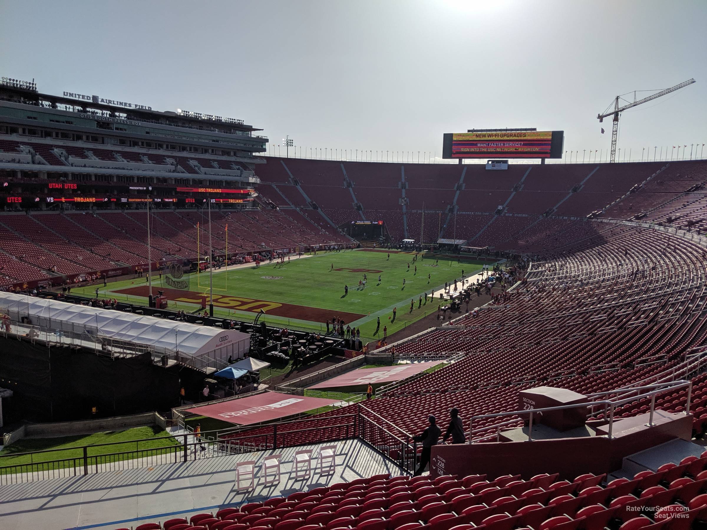 section 228, row 15 seat view for football - los angeles memorial coliseum