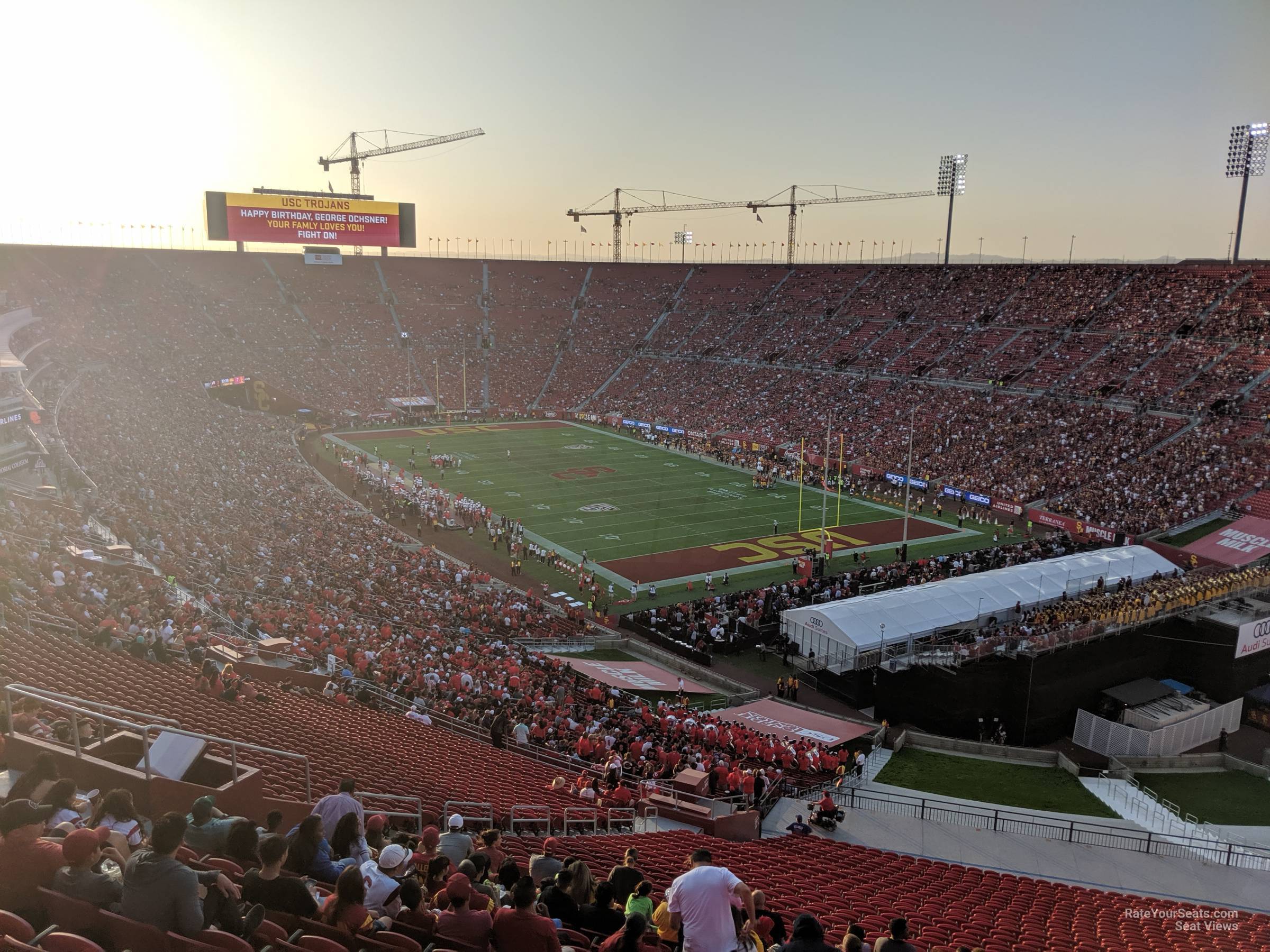 section 300b, row 16 seat view  for football - los angeles memorial coliseum