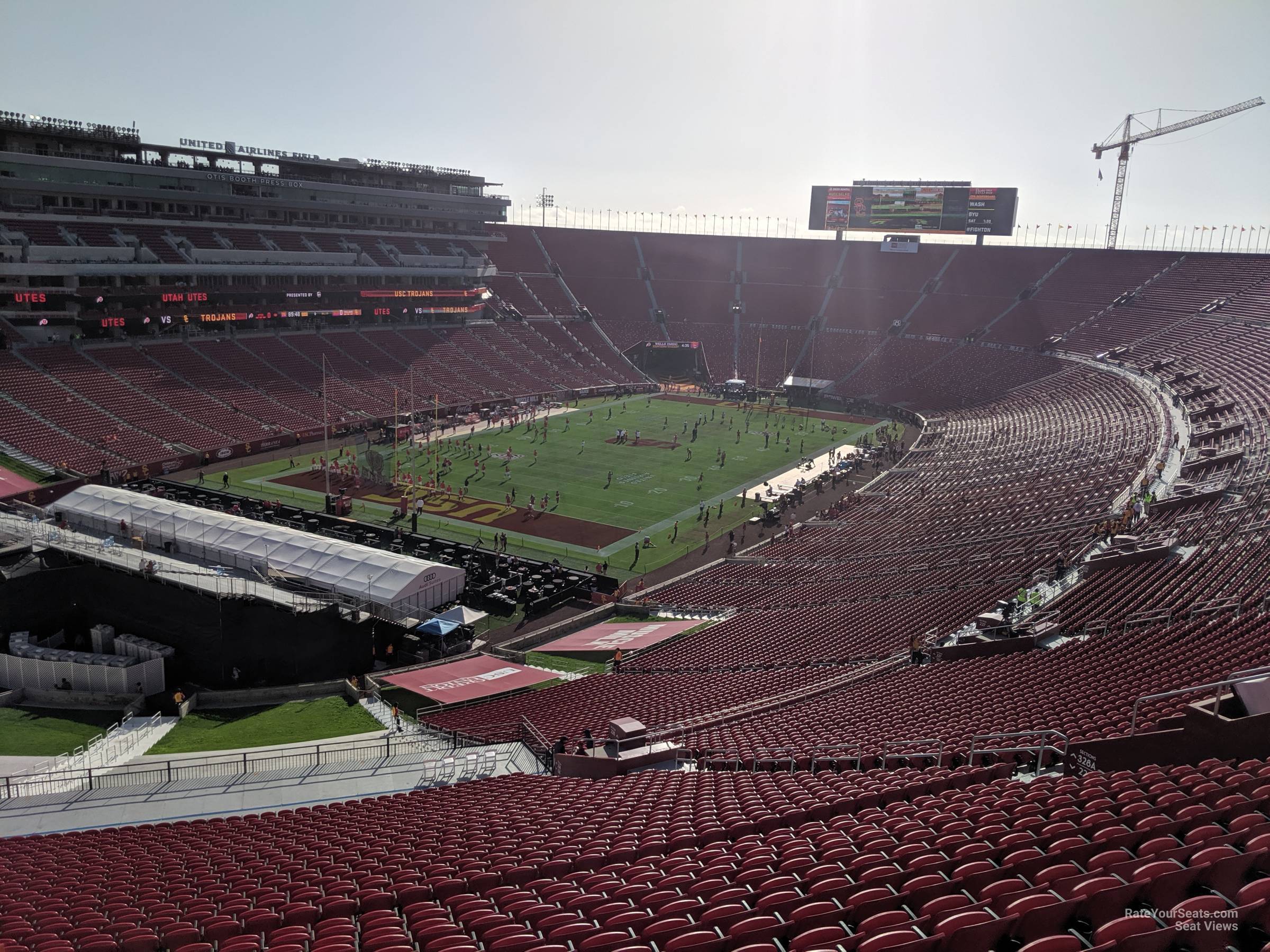 section 328b, row 16 seat view  for football - los angeles memorial coliseum