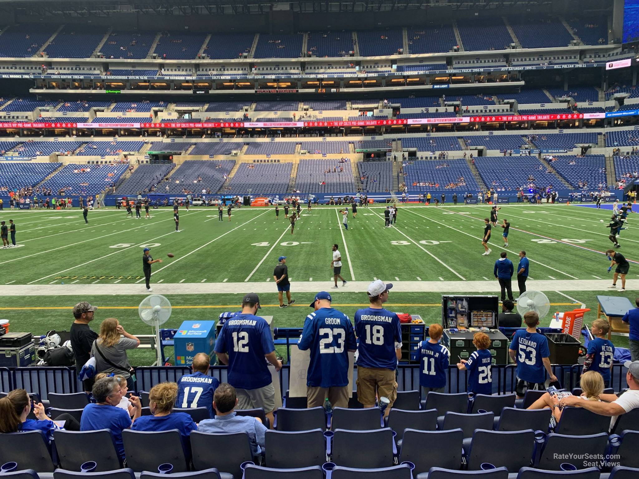 section 139, row 8 seat view for football - lucas oil stadium