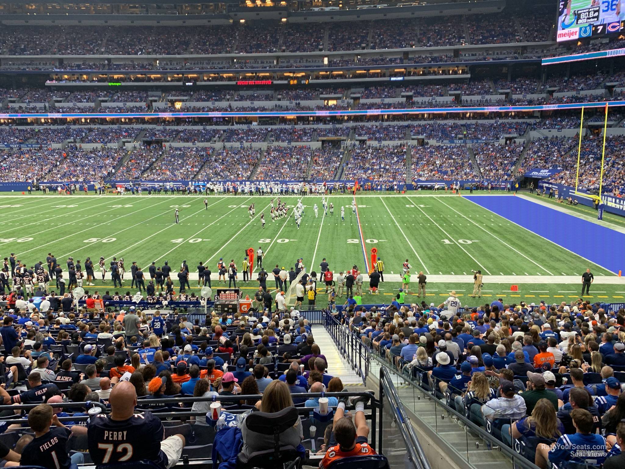 section 211, row 1 seat view  for football - lucas oil stadium