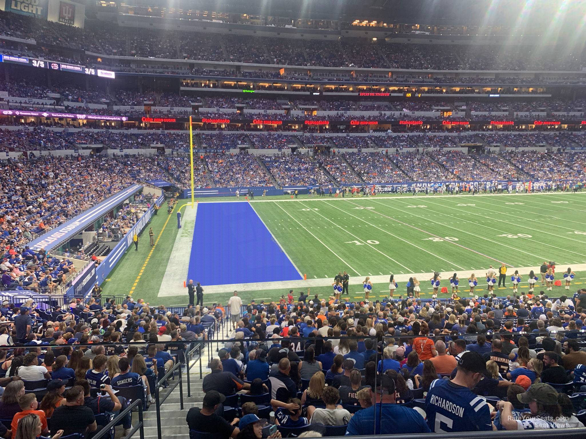 section 217, row 1 seat view  for football - lucas oil stadium