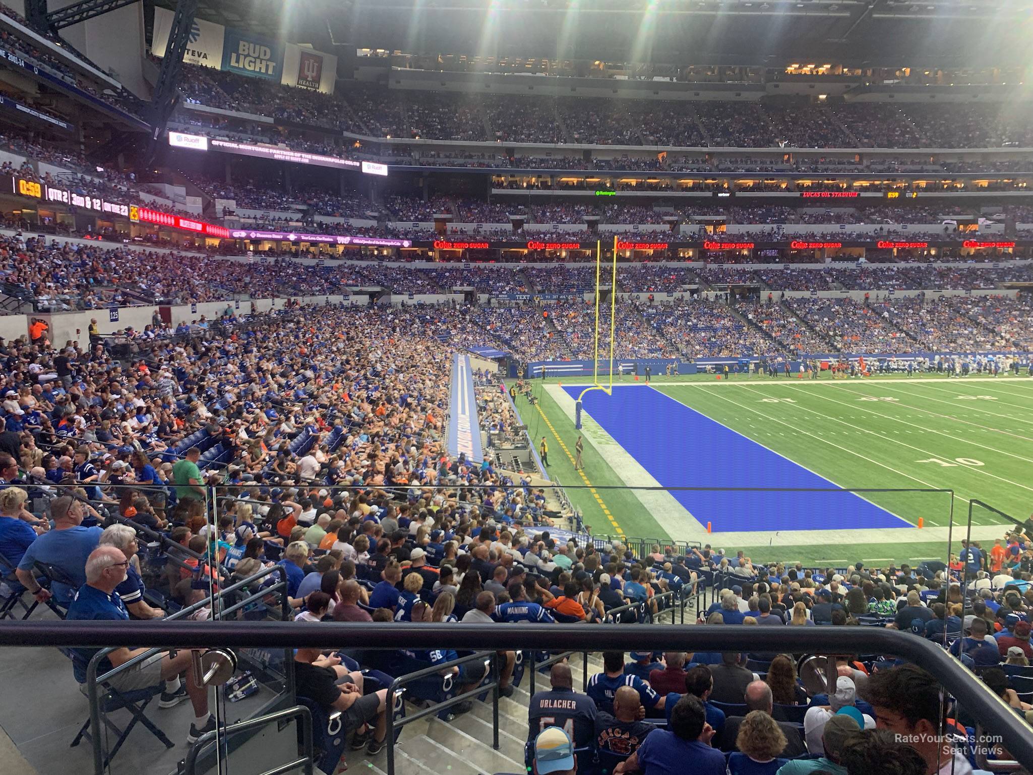 section 218, row 1 seat view  for football - lucas oil stadium