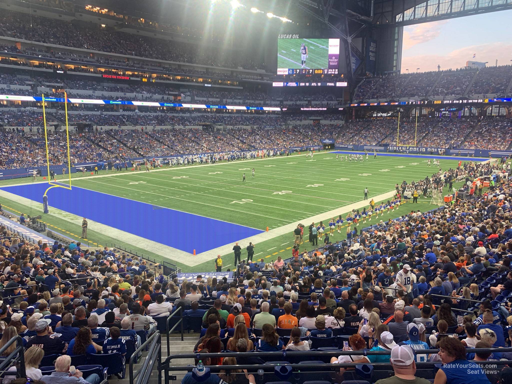 section 220, row 1 seat view  for football - lucas oil stadium