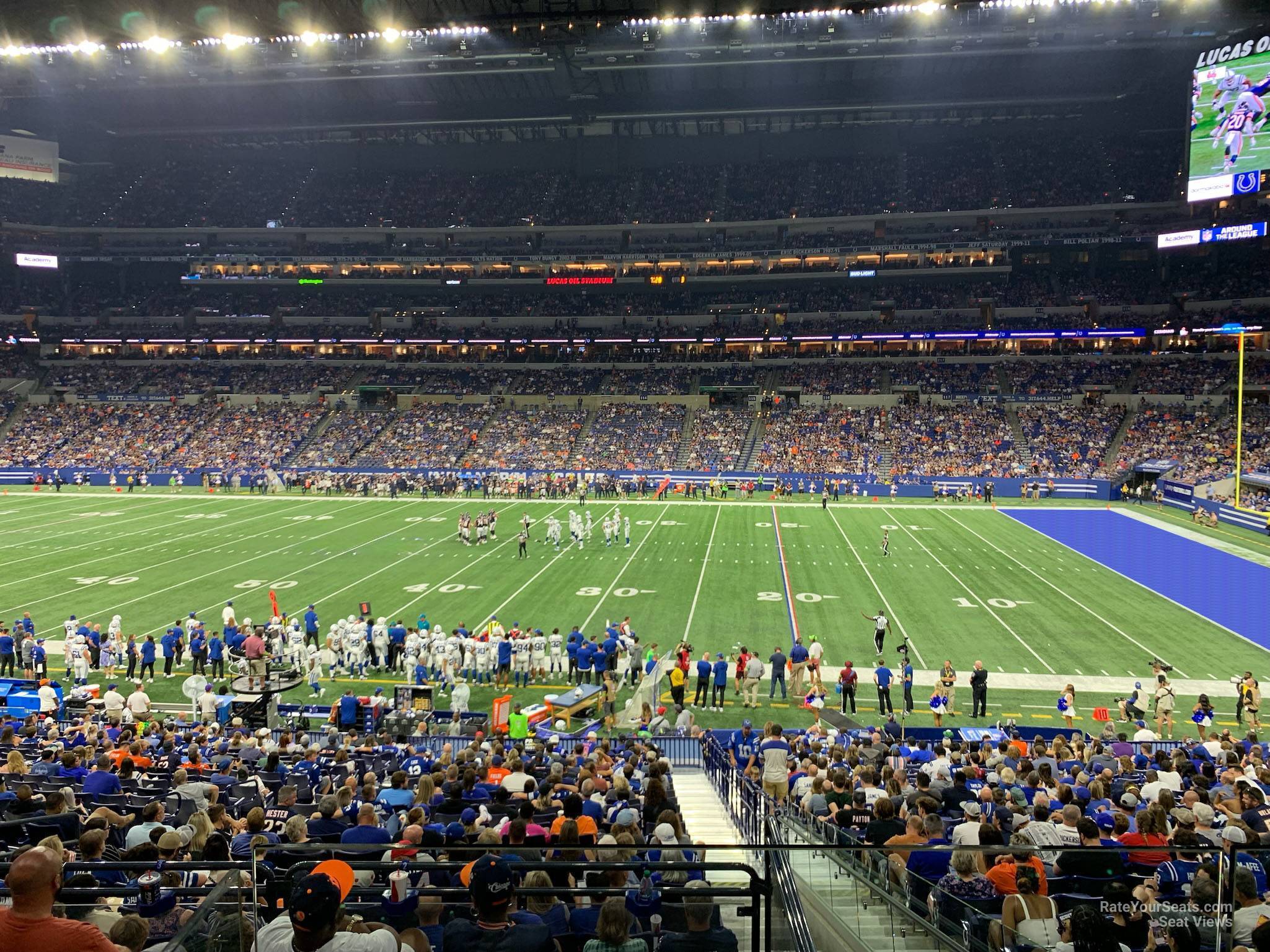 section 238, row 1 seat view  for football - lucas oil stadium