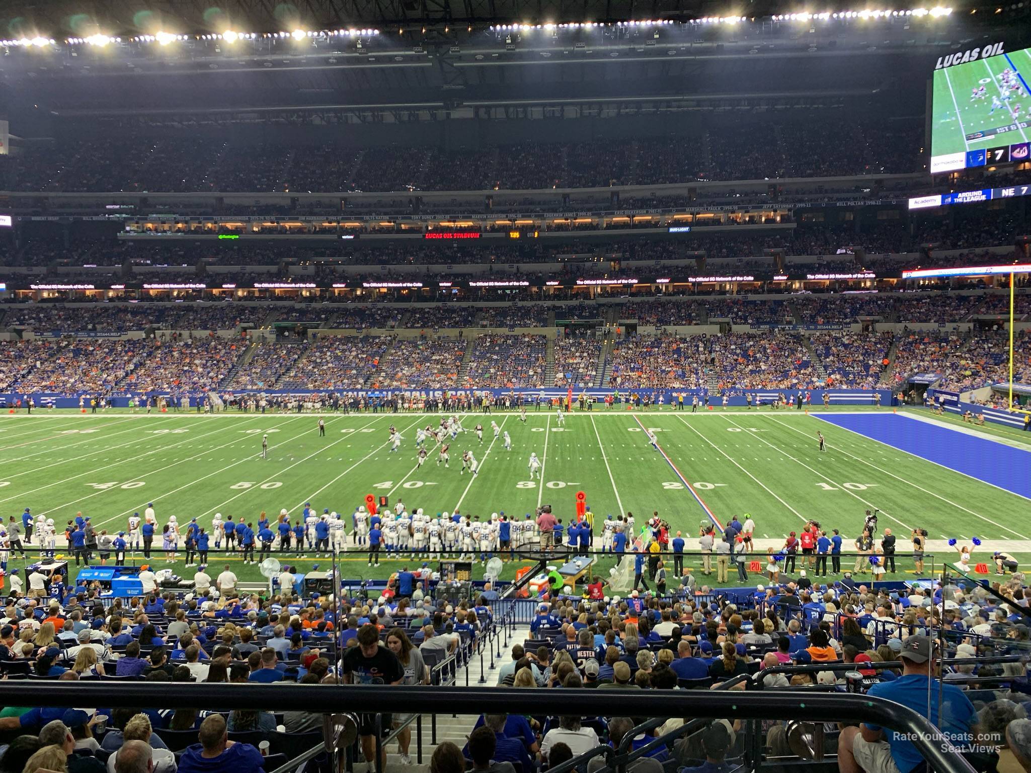 section 239, row 1 seat view  for football - lucas oil stadium