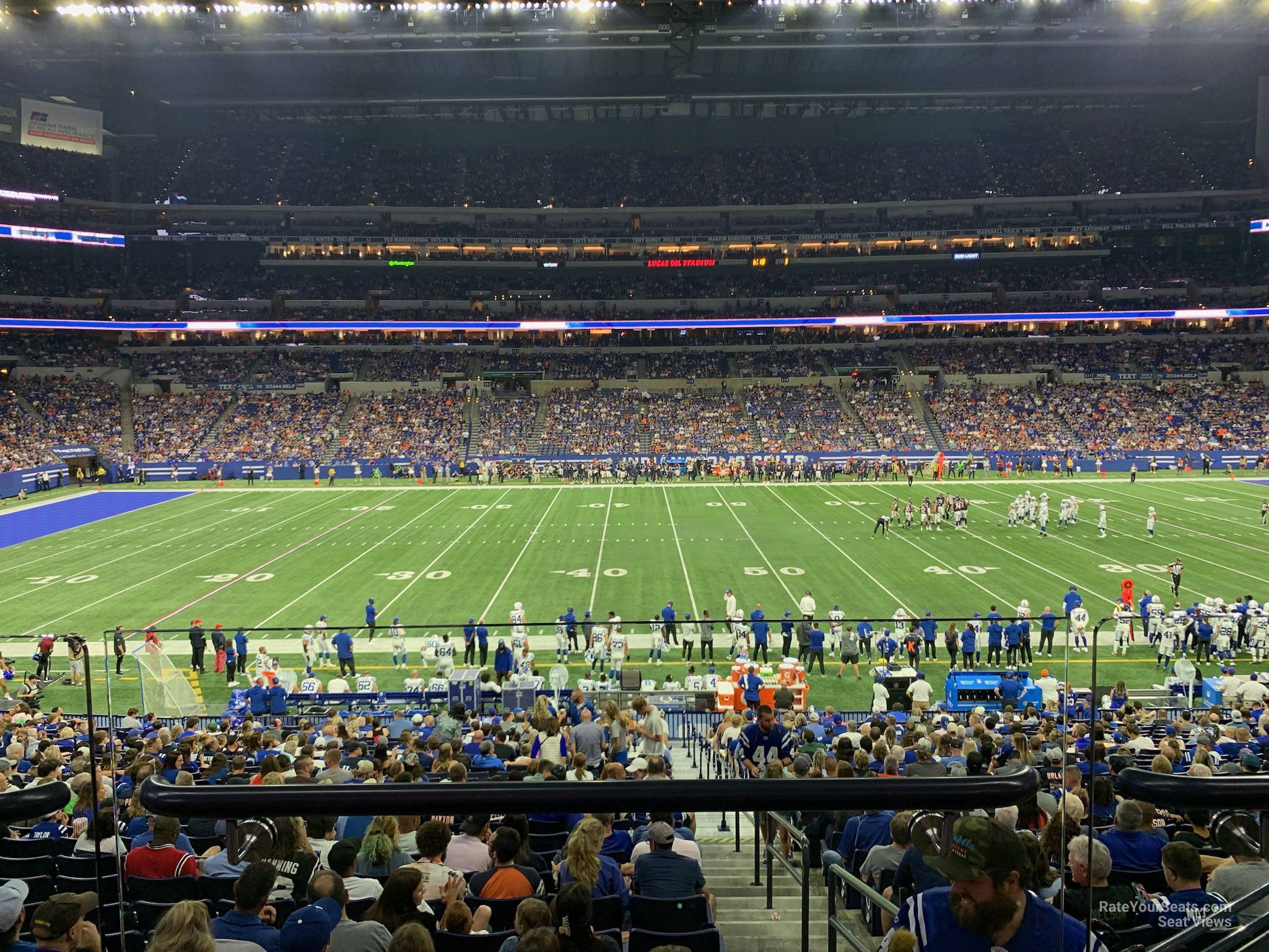 section 240, row 1 seat view  for football - lucas oil stadium