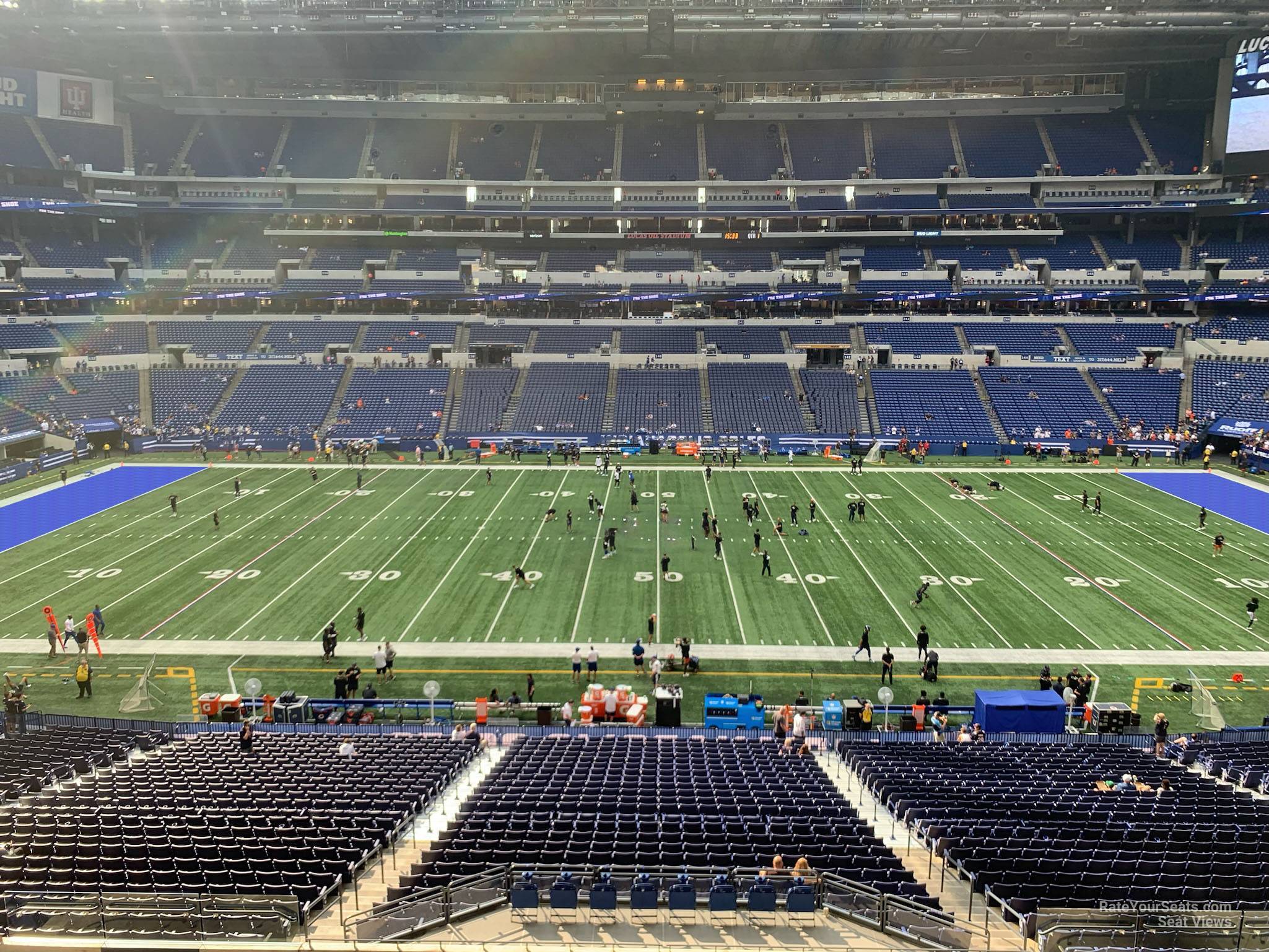 section 313, row 2 seat view for football - lucas oil stadium
